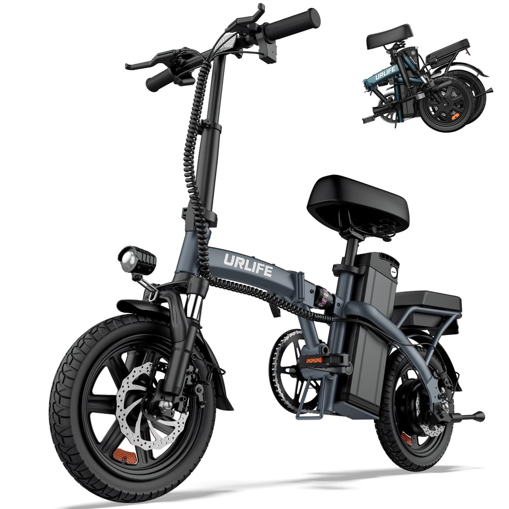 URLIFE 14Folding Electric Bike for Adults,500W Peak Motor,48V 7.5AH Removable Battery,Mini Ebike for Adults City Commuter,UL2849-Black