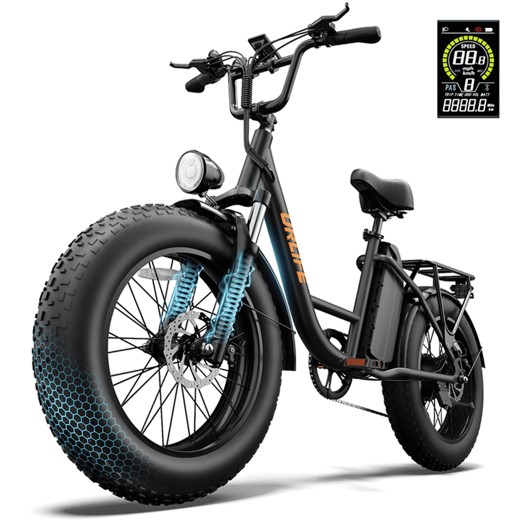 URLIFE 20*4.0 Fat Tire Ebike for Adults,1500W Peak Motor, 749Wh Removable Battery, 28MPH 80Miles-Range Electric Bicycle,Full Suspension Shimano 7-Speed Mountain Bike,UL2849-Black