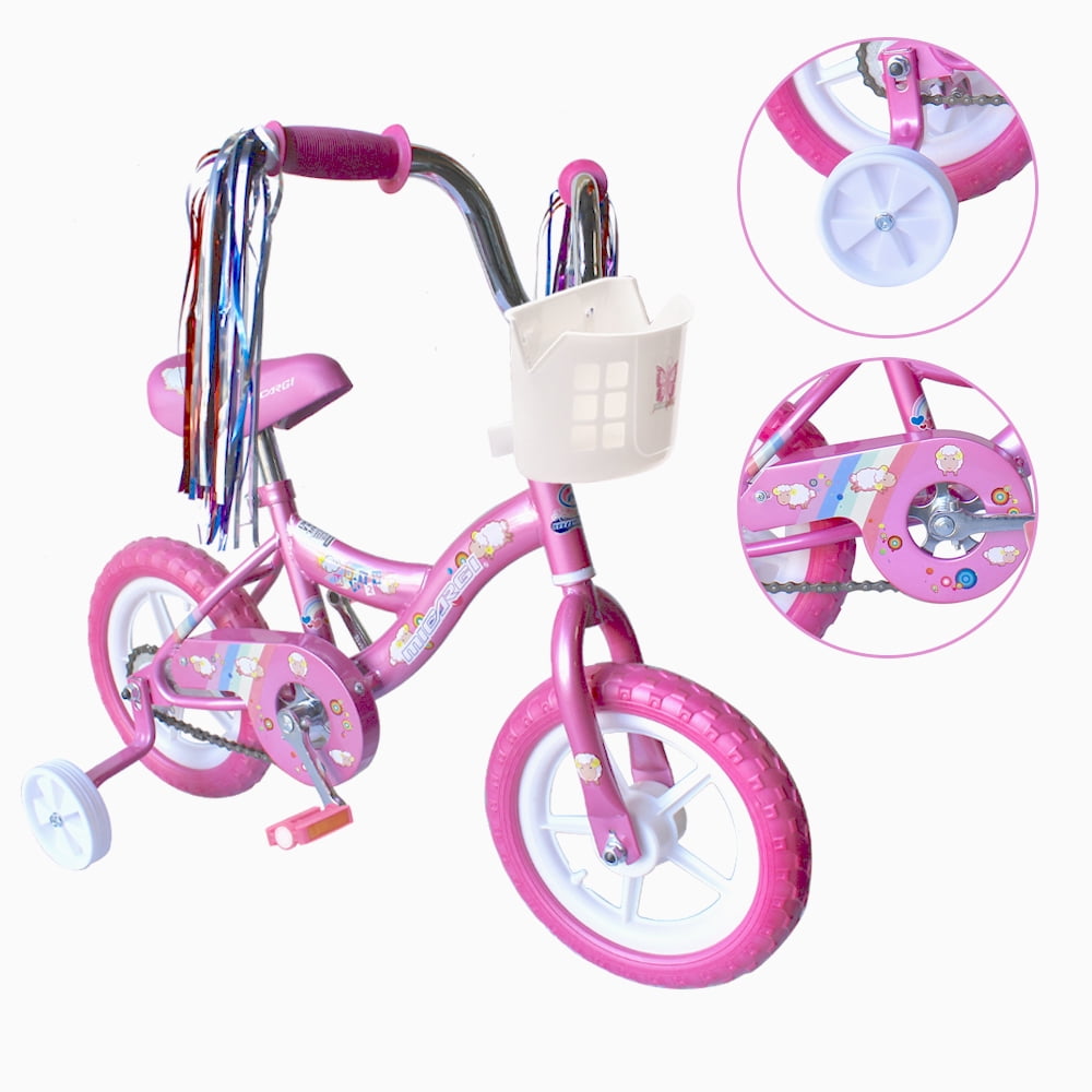 USToyOutlet 12 Kid's Beginner Bicycle for 2-4 Years Old Boys' and Girls' Bike Foam Tire for Indoor Use No Brake - Pink