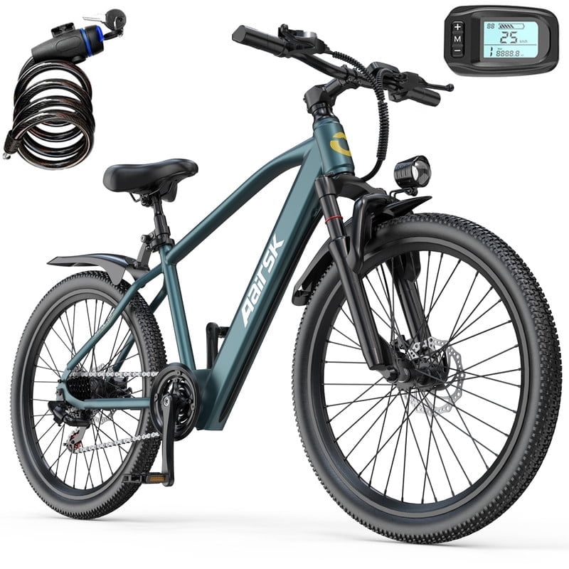 Unibike 24Electric Bike for Adults, 400W Ebike with 36V 10AH Battery, 40Miles Long Range Mountain Bikes, Shimano 7-Speed Electric Bicycle, Blue