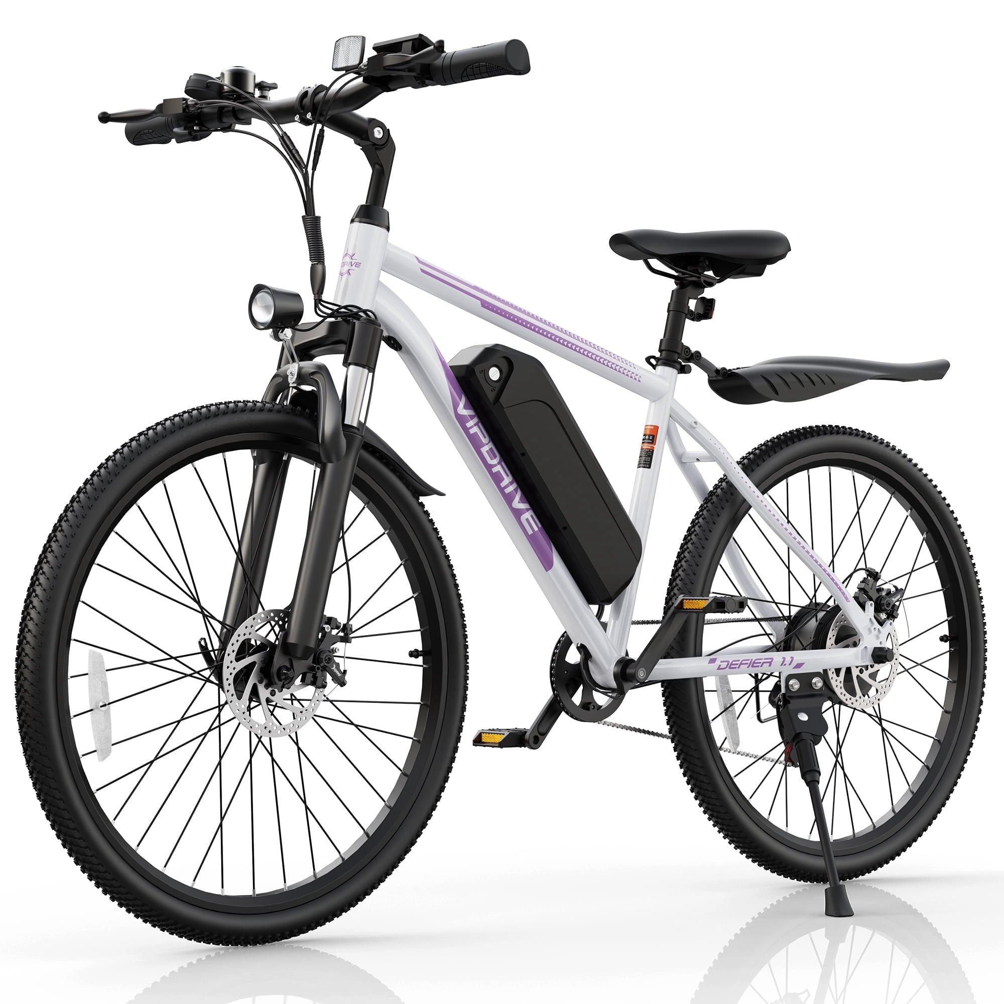 VIPDRIVE Electric Bike for Adults, 26'' 750W Peak Ebike, 48V 7.8AH Removable Battery .Up to 40 Miles 20MPH Electric Mountain Bike .Front Fork Suspension .UL2849