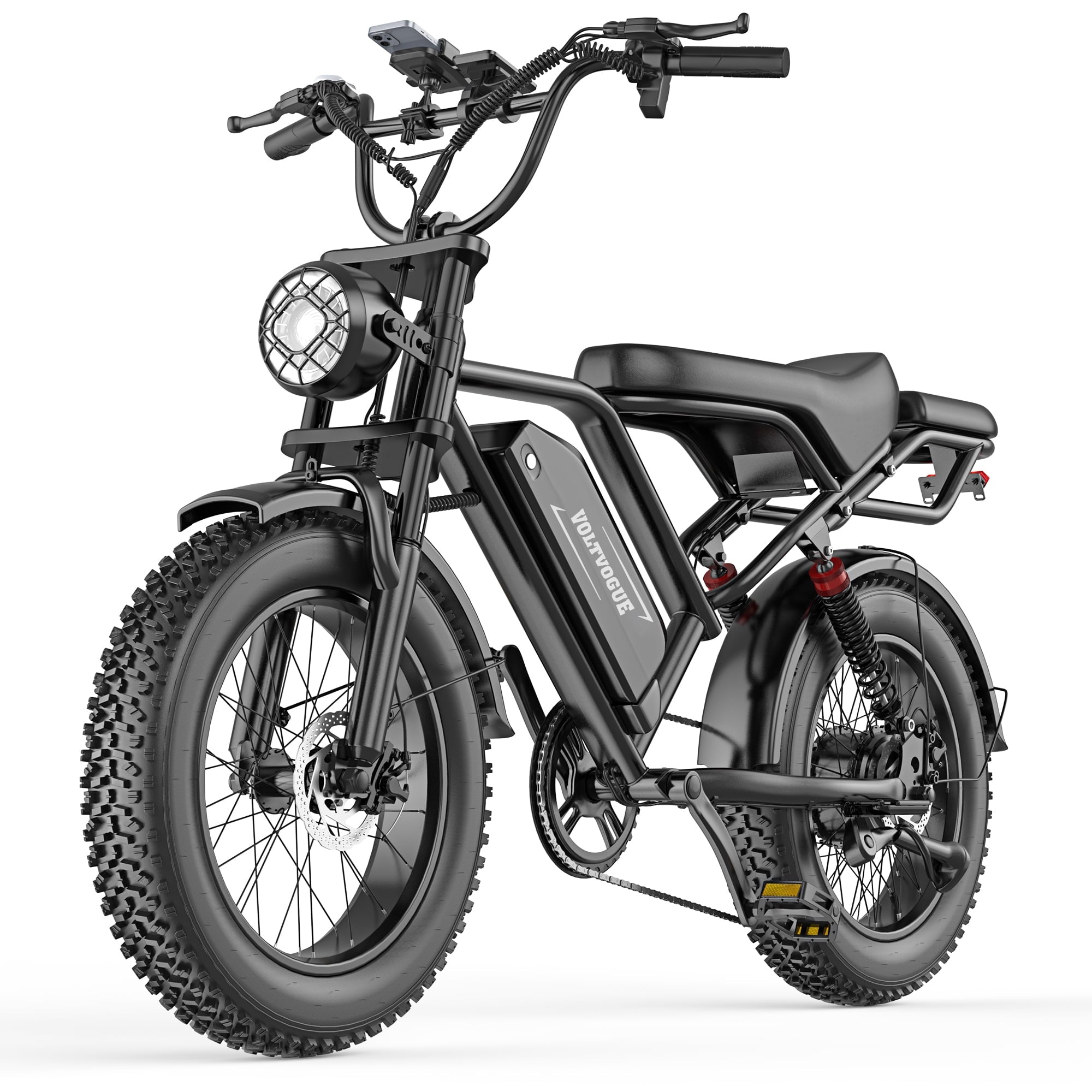 VOLTVOGUE BK-20 Adult Electric Bike, 1500W Brushless Motor, 20 Fat Tire 48V 960Wh Ebike, 31MPH Top Speed Dual Suspension
