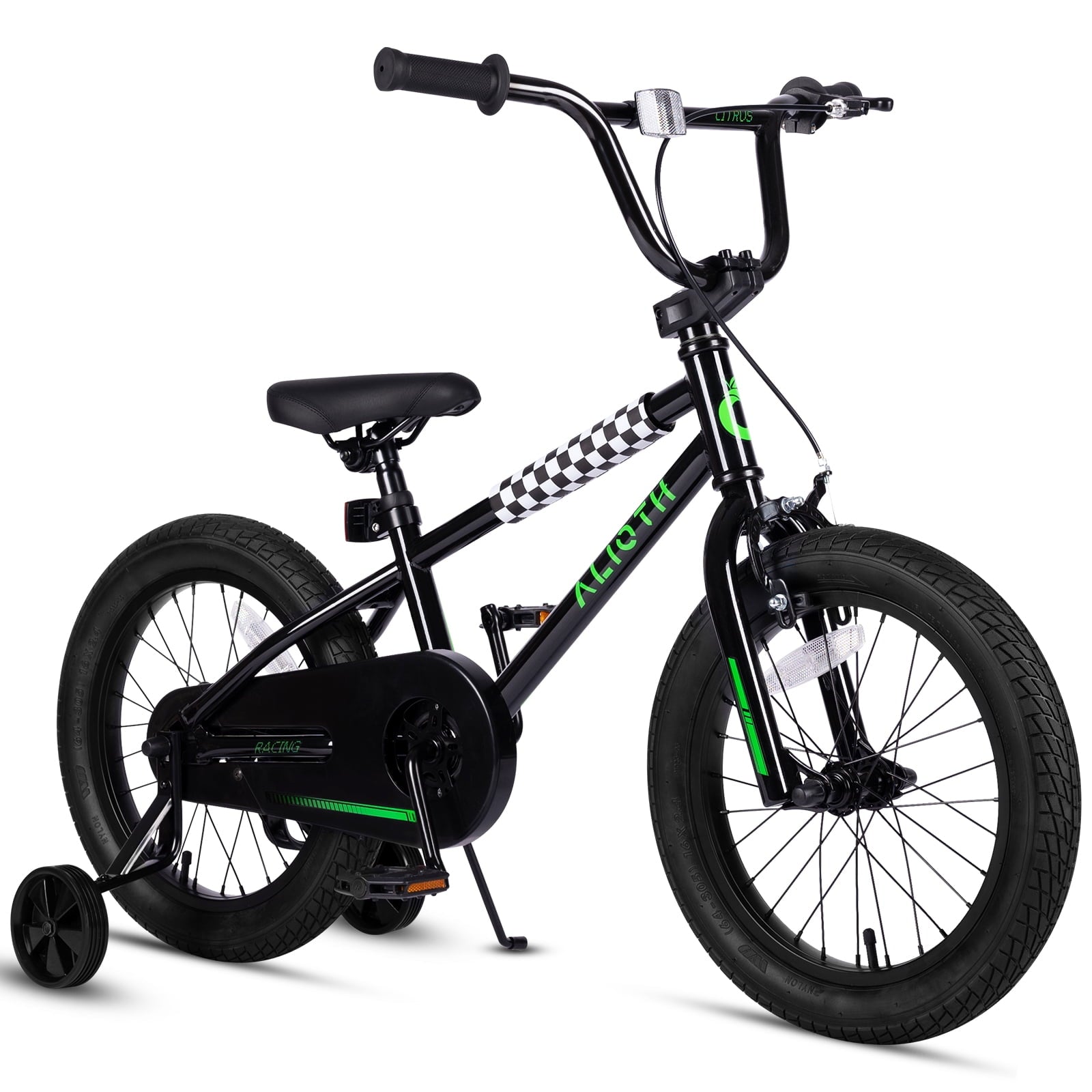 Vollsch BMX Style Kids Bike for 2-8 Years Old Boys Girls 16 Inches Toddlers Bicycle with Coaster Brake Training Wheels, Black