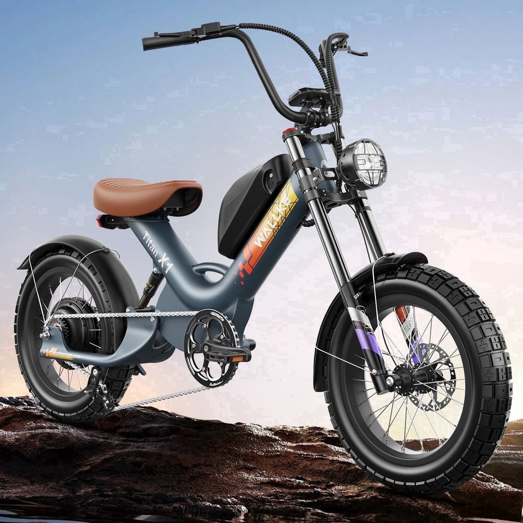 W WALLKE Titan X1 Carbon Fiber Frame Electric Bike, 30Ah Long Range Ebike for Adults, 3800W 40MPH Fast E Bike, 20x5 Puncture-Proof Fat Tire