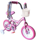 WonderWheels Kid's Beginner 12 Bicycle for 2-4 Years Old Boys' and Girls' Bike Foam Tire for Indoor Use No Brake - Pink