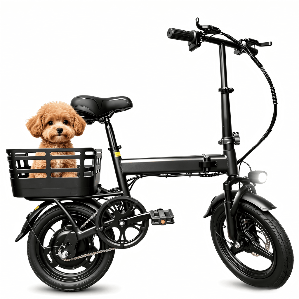 XLNEFNZ 14 Folding Electric Bike for Teens and Adults, 500W Peak Brushless Motor, 432Wh Hidden Anti-Theft Battery, 20MPH 35 Miles, Rear Basket Lightweight Ebike, UL2849