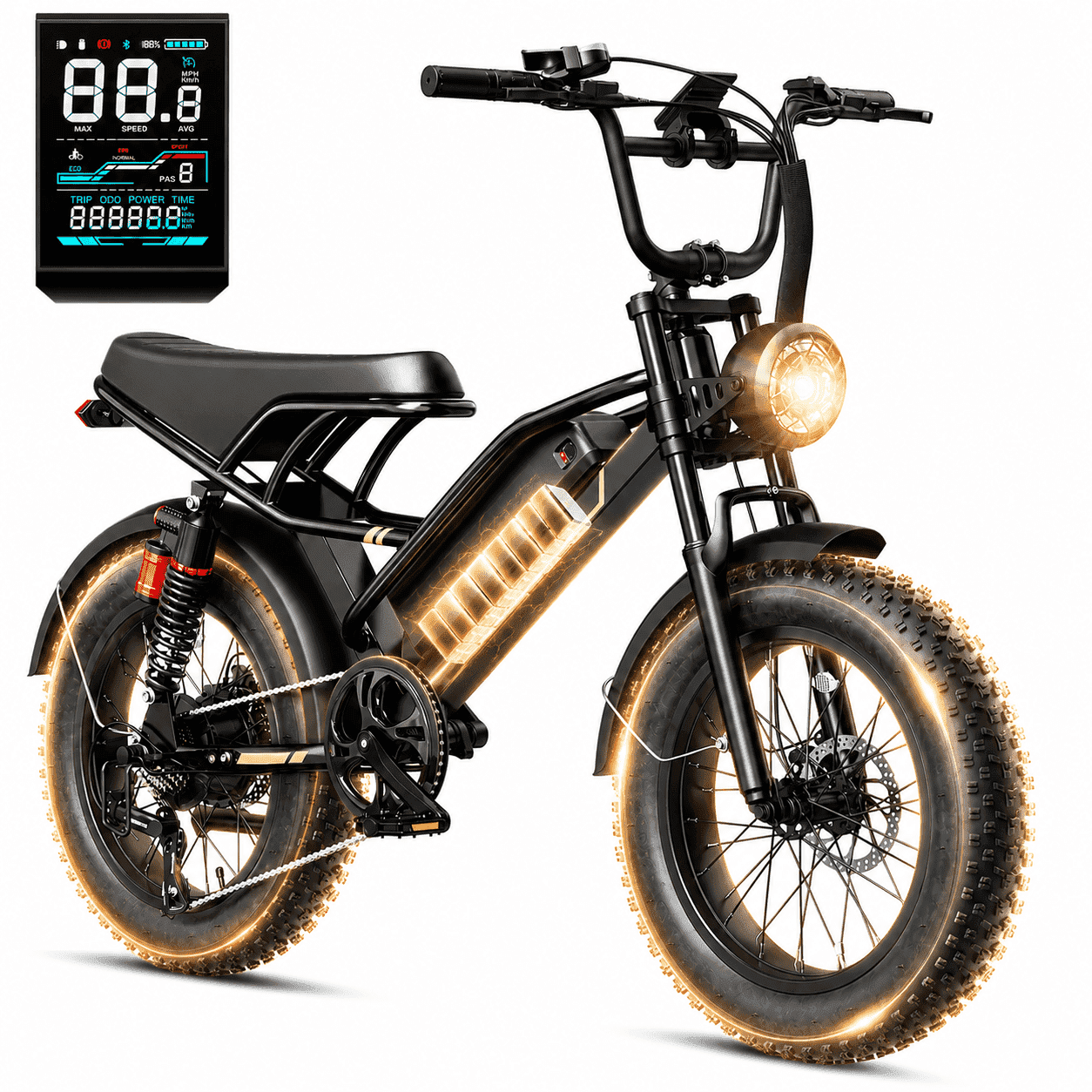 YareYi Electric Bike for Adults 20, 32MPH Fat Tire E-Bike, 3000W Peak Mountain Bicycle, 48V 960Wh Removable Battery UL2849