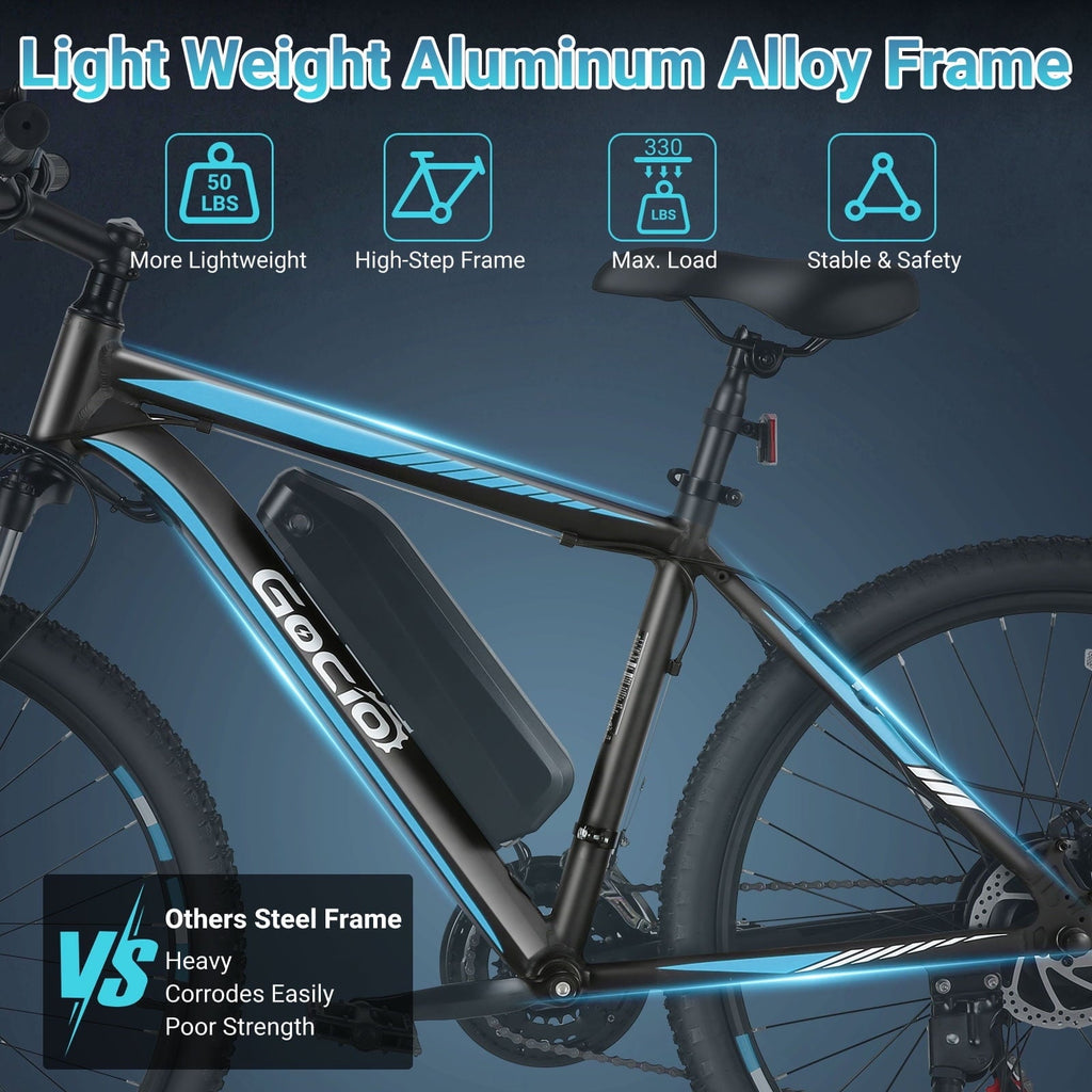 Gocio UL2849 Certified 26 Electric Bike for Adults, 750W Peak Motor, 48V 7.8Ah Battery, 20MPH Max Speed, Off-Road Mountain E-bike