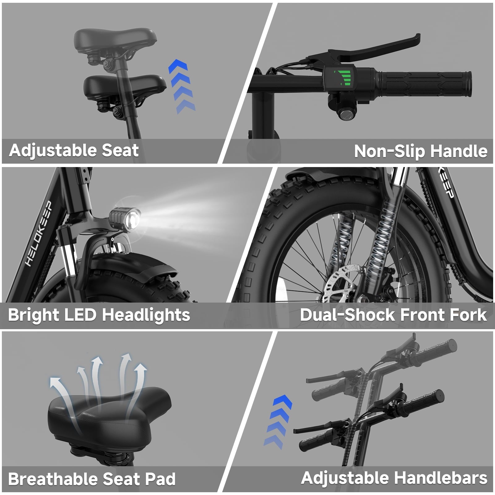 750W 1200W Folding Electric Bike for Adults, 48V 10Ah Removable Battery, 16 Fat Tire Ebike, Dual Disc Brakes & Front Suspension, UL 2849, Black