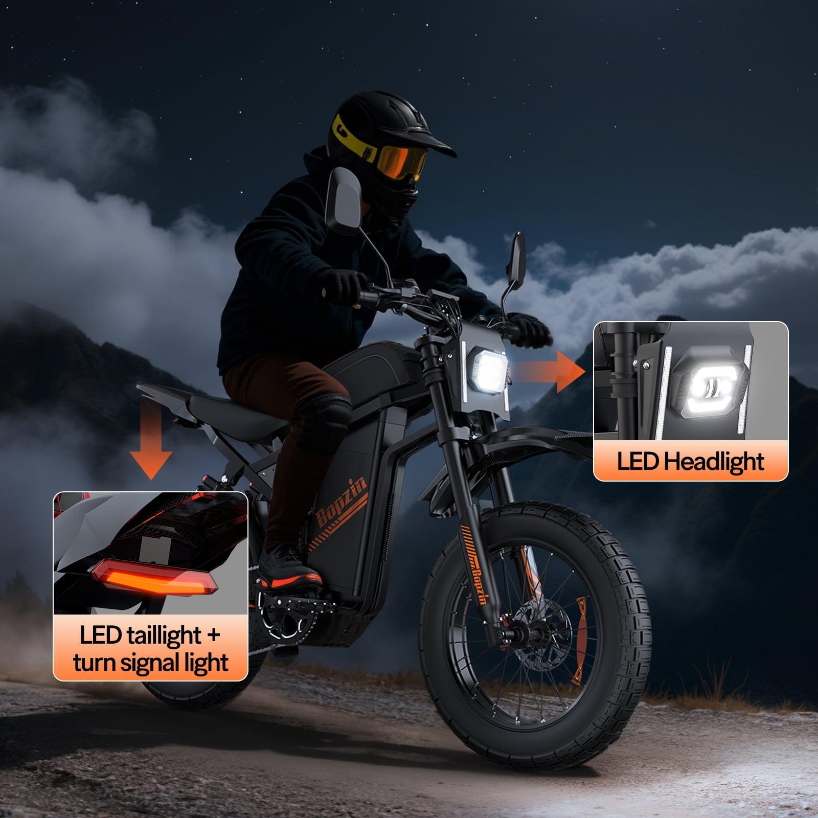Electric Bike for Adults,1500W 35MPH,48V 20AH 30-80 Miles,20'' Fat Tire Mountain Bike with Rear Rack UL2849