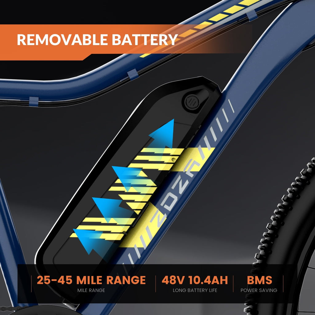 ZDZA 27.5'' Electric Bike for Adults, 1500W Motor 25MPH E-Mountain Bike, 48V 10.4Ah Removable, 7-Speed Ebike with Display UL2849