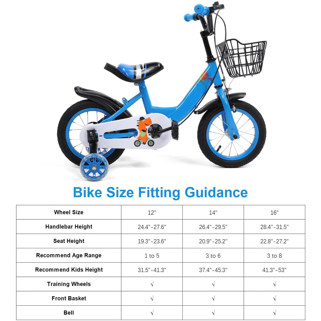 12 inch Kids Bike with Training Wheels, Children Bike with Adjustable Handlebar, Kids Bicycle for Boys Girls Toddlers Age 3-5, 2-in-1 Red Toddler Bike