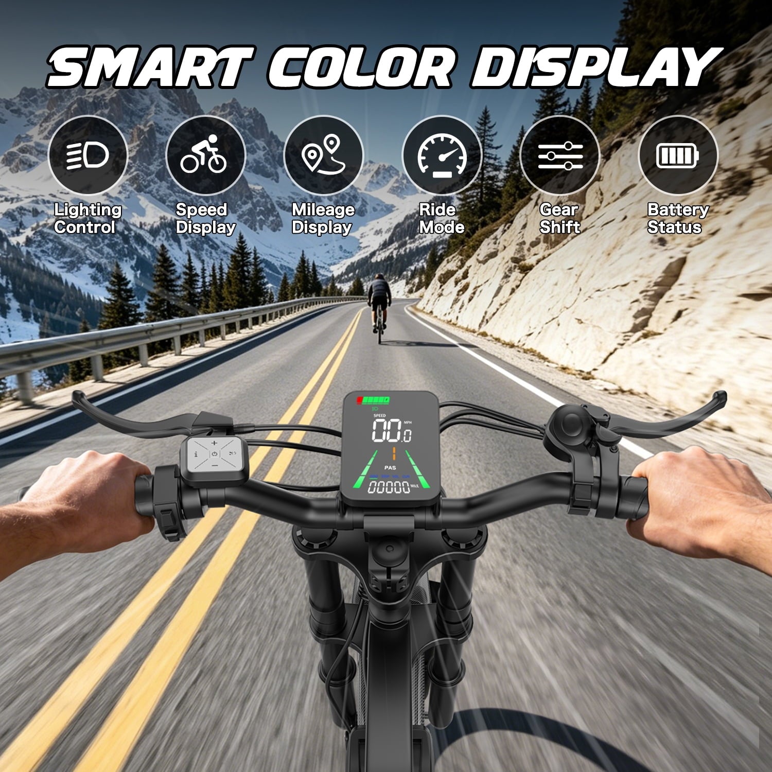 ASKGO Electric Bike for Adult, 2200W Peak Electric Dirt Bike, 100 Miles, 7 Speed Electric Motorcycle, 48V Removable Battery, 20 Fat Tire Off Road Ebike, Full Suspension Ebike for Snow/Beach/Mountain