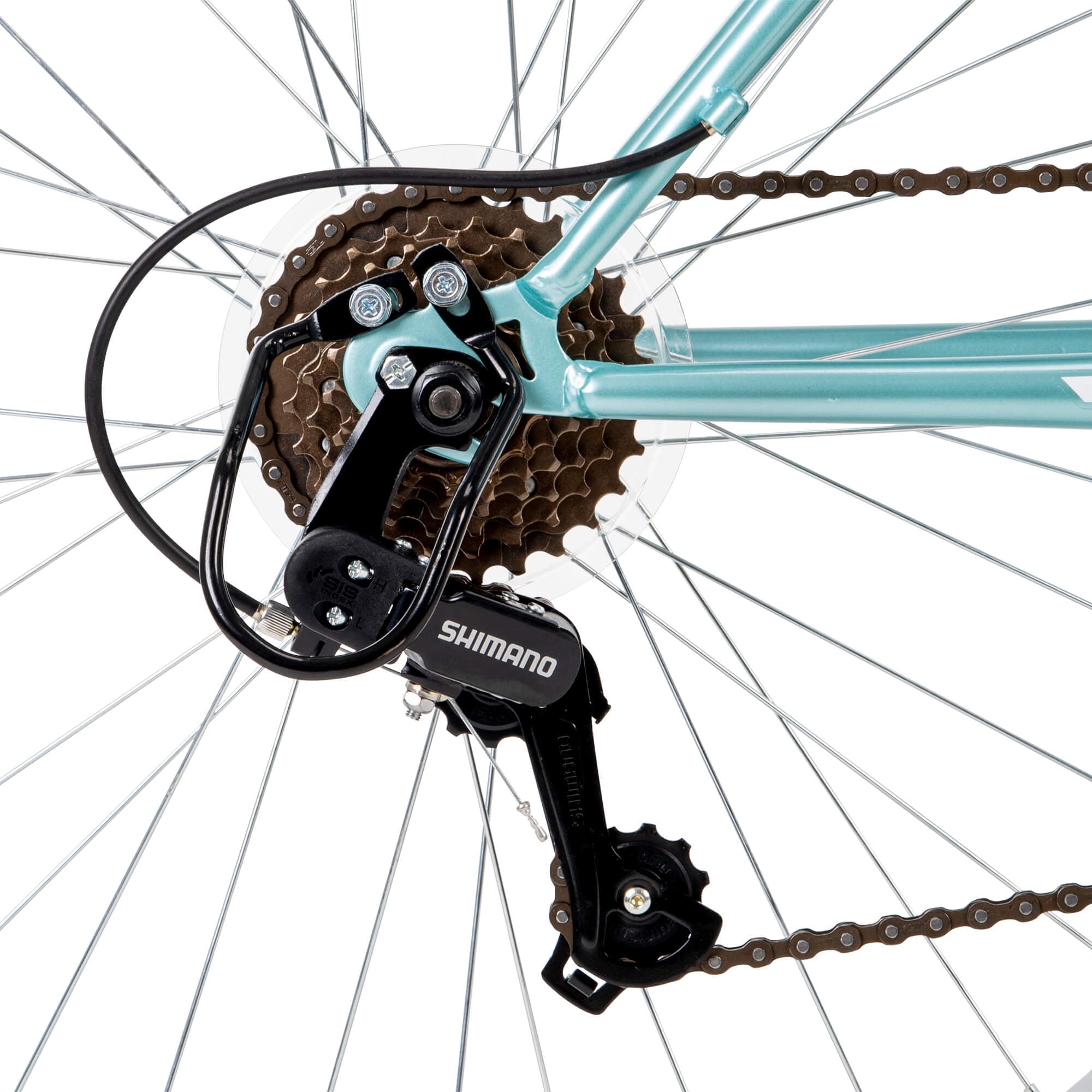 Huffy 26 Rock Creek Mountain Bike, Fits Riders 60+, Teal, Adult, Women's