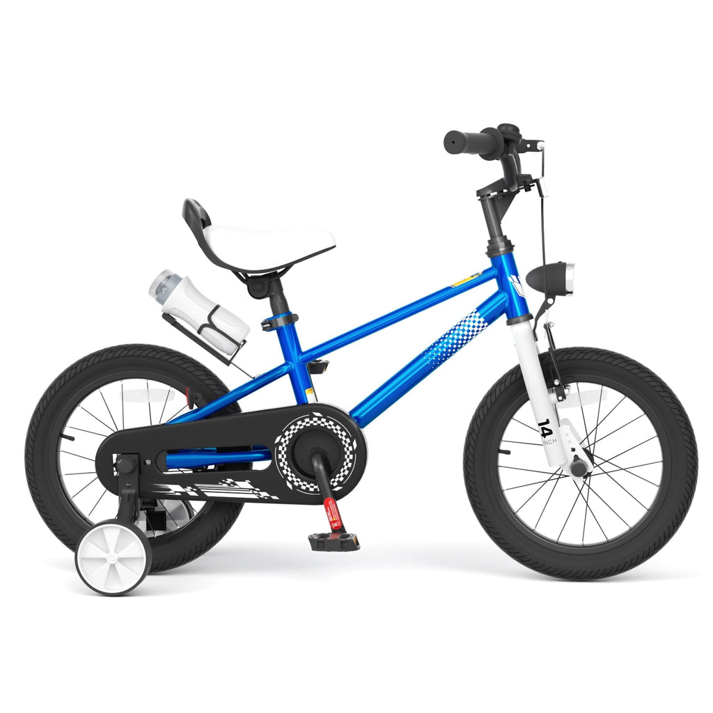 KORIMEFA Kids Bike Boys Bicycle 14 inch for Children Age 4-8 Years Old, Toddler Sport Cycling with Training Wheels, Water Bottle Holder, Blue