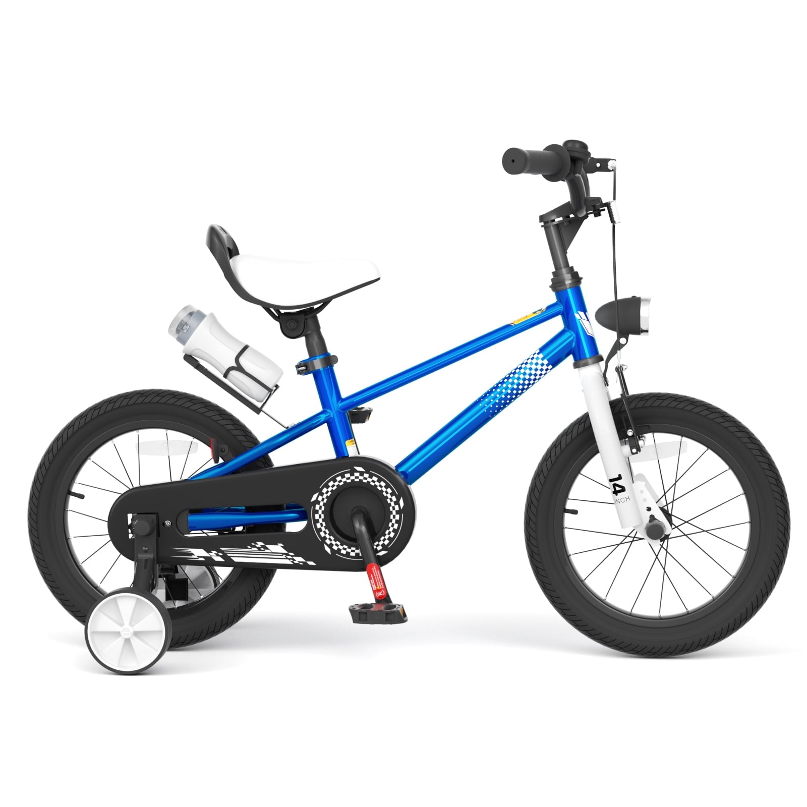 KORIMEFA Kids Bike Boys Bicycle 14 inch for Children Age 4-8 Years Old, Toddler Sport Cycling with Training Wheels, Water Bottle Holder, Blue