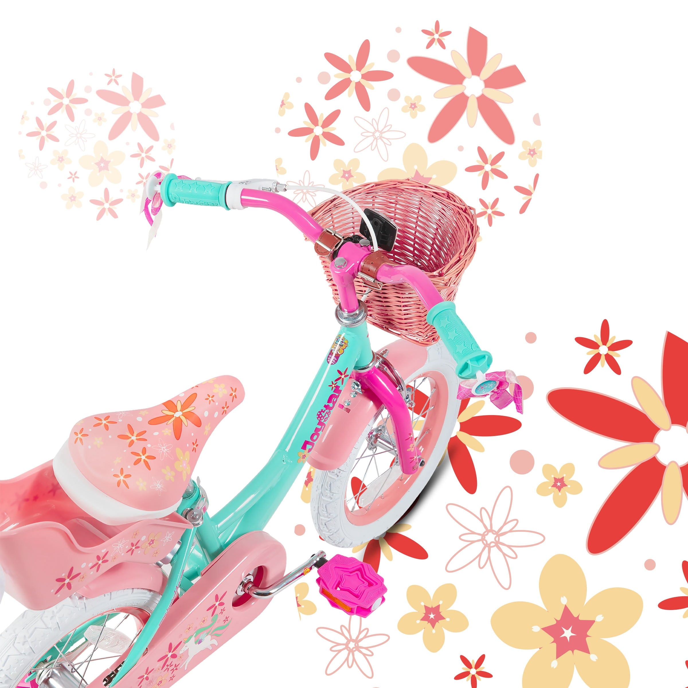 Joystar Unicorn 14inch Girls' Bike, Mint Pink