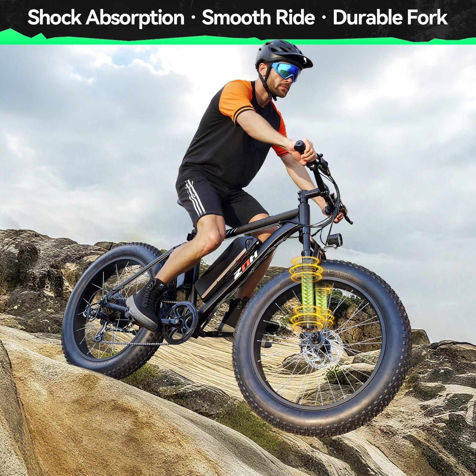 ZNH Peak 1000w Electric Bicycle for Adults,24*4 Fat Tire Ebike for Snow&Beach, Electric Mountain Bike w 48V 13AH Removable Battery, UL2849 , Black