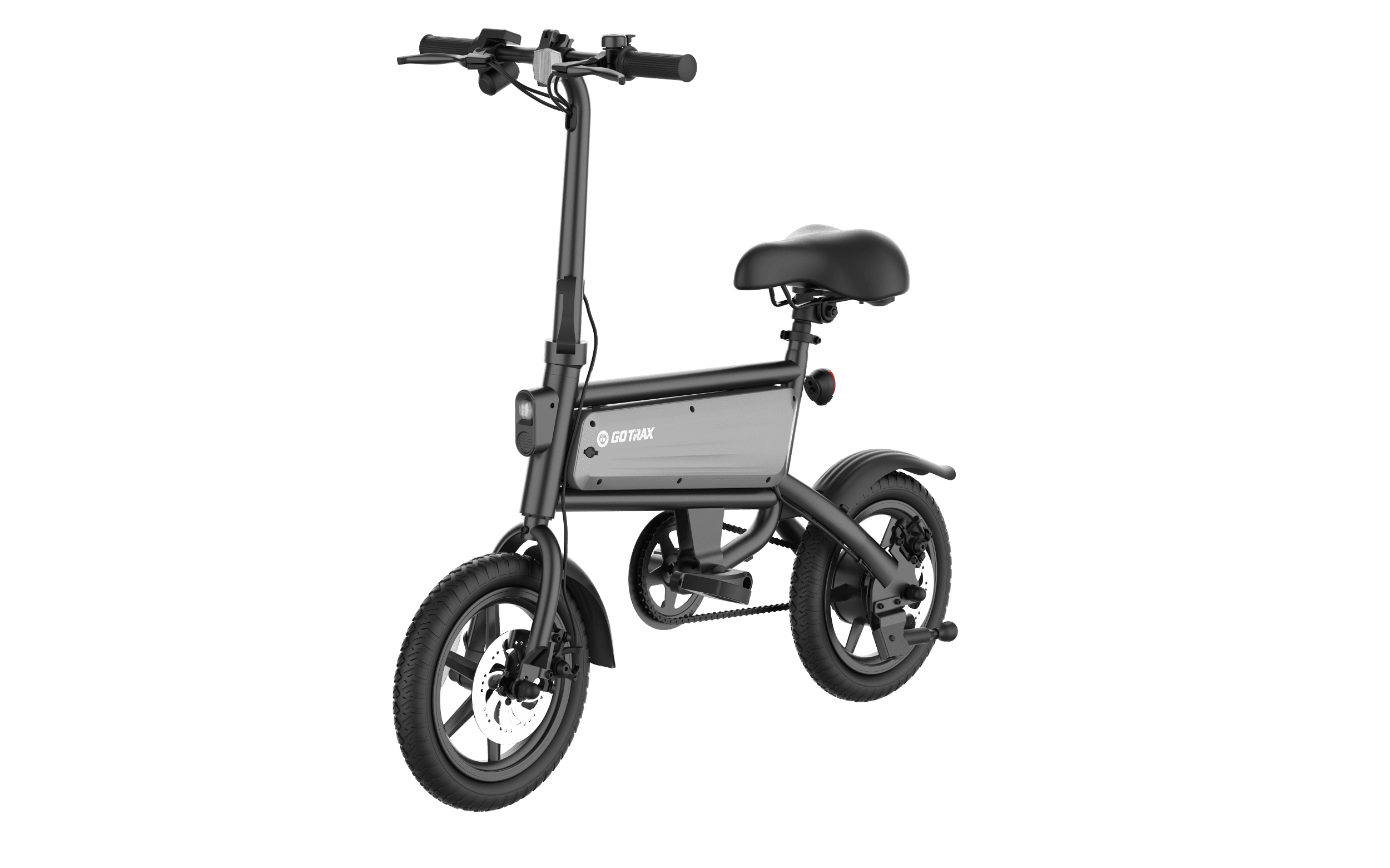 GOTRAX S2 14 Folding Adult Electric Bike, 250W, 15.5 mph Max Speed LED Display, Black