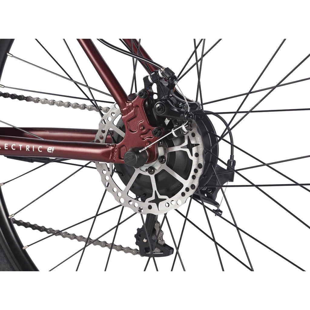 Schwinn Regent Electric Hybrid Bike, 27.5 Inch Wheel, Adult, Unisex, Red