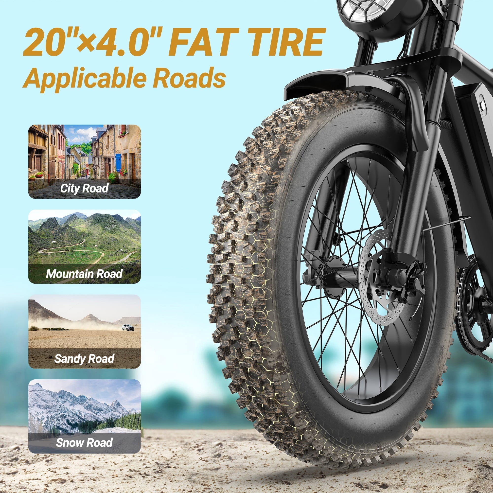 VOLTVOGUE VV-20 Adult Electric Bike, 1500W Brushless Motor, 20 Fat Tire 48V 20Ah Ebike, 31MPH Top Speed Dual Suspension