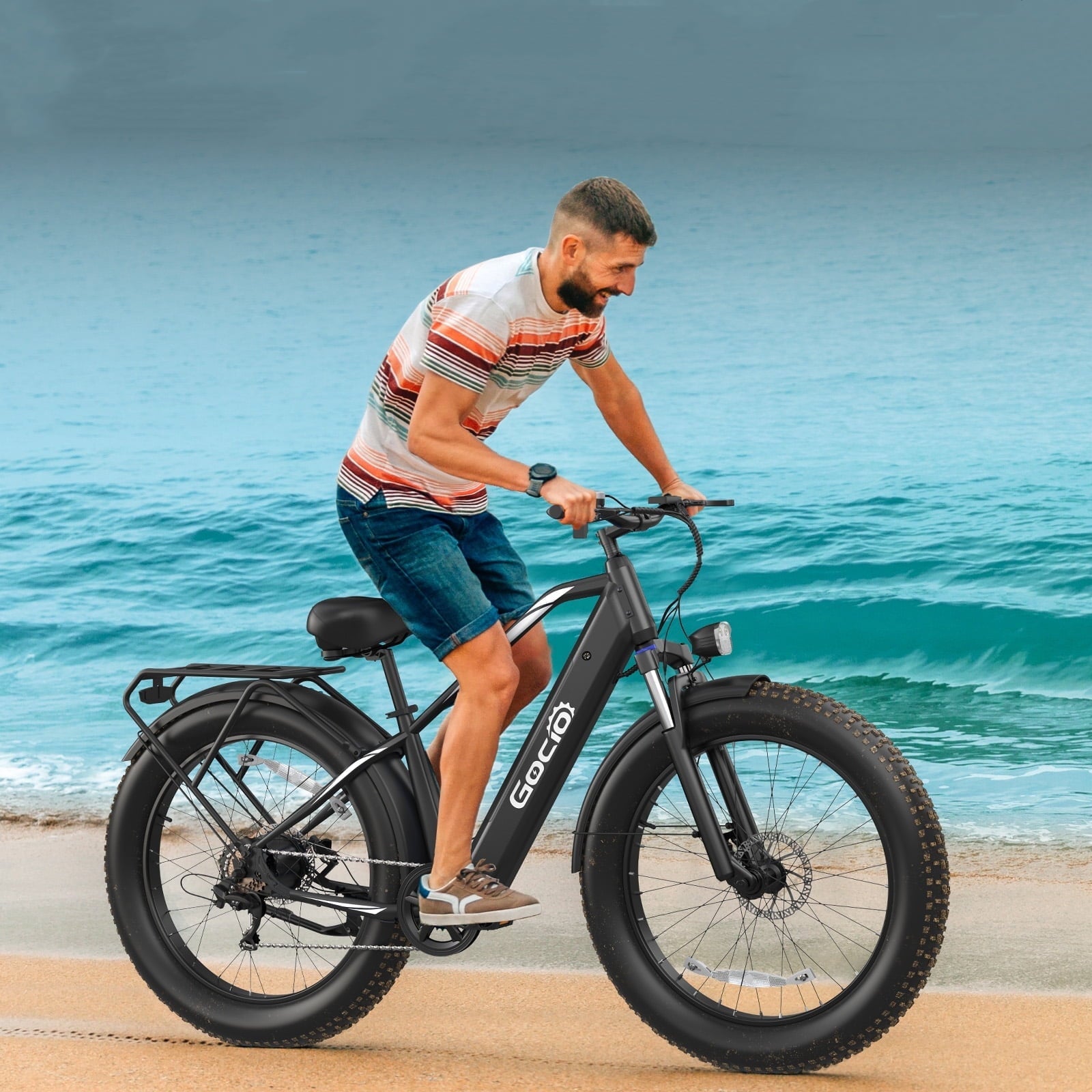 Gocio UL2849 Certified 26x4.0 Fat Tire Electric Bike for Adults, 1500W Peak Motor, 48V 15Ah Battery, 25MPH Max Speed, Off-Road Mountain E-bike