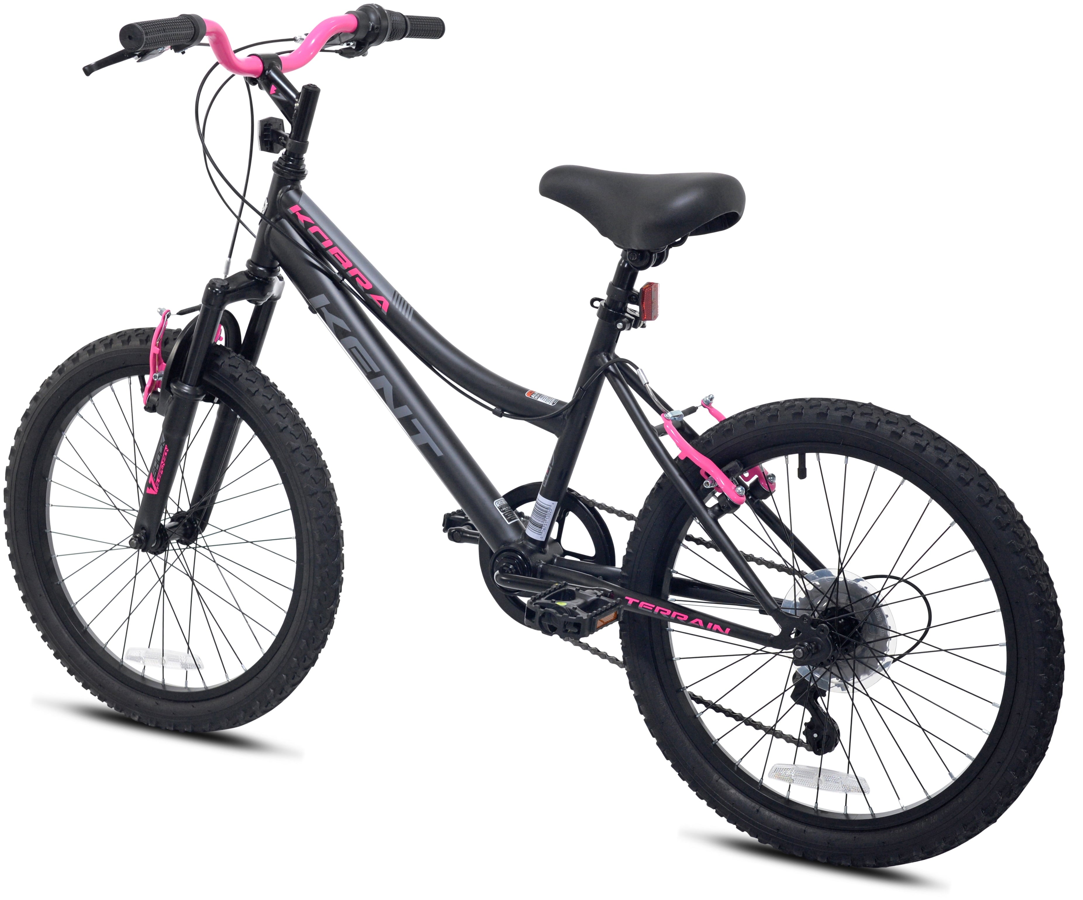 20 Kent Kobra Mountain Bicycle, Fits Rider 4'2 - 5', Black/Pink, Child, Unisex