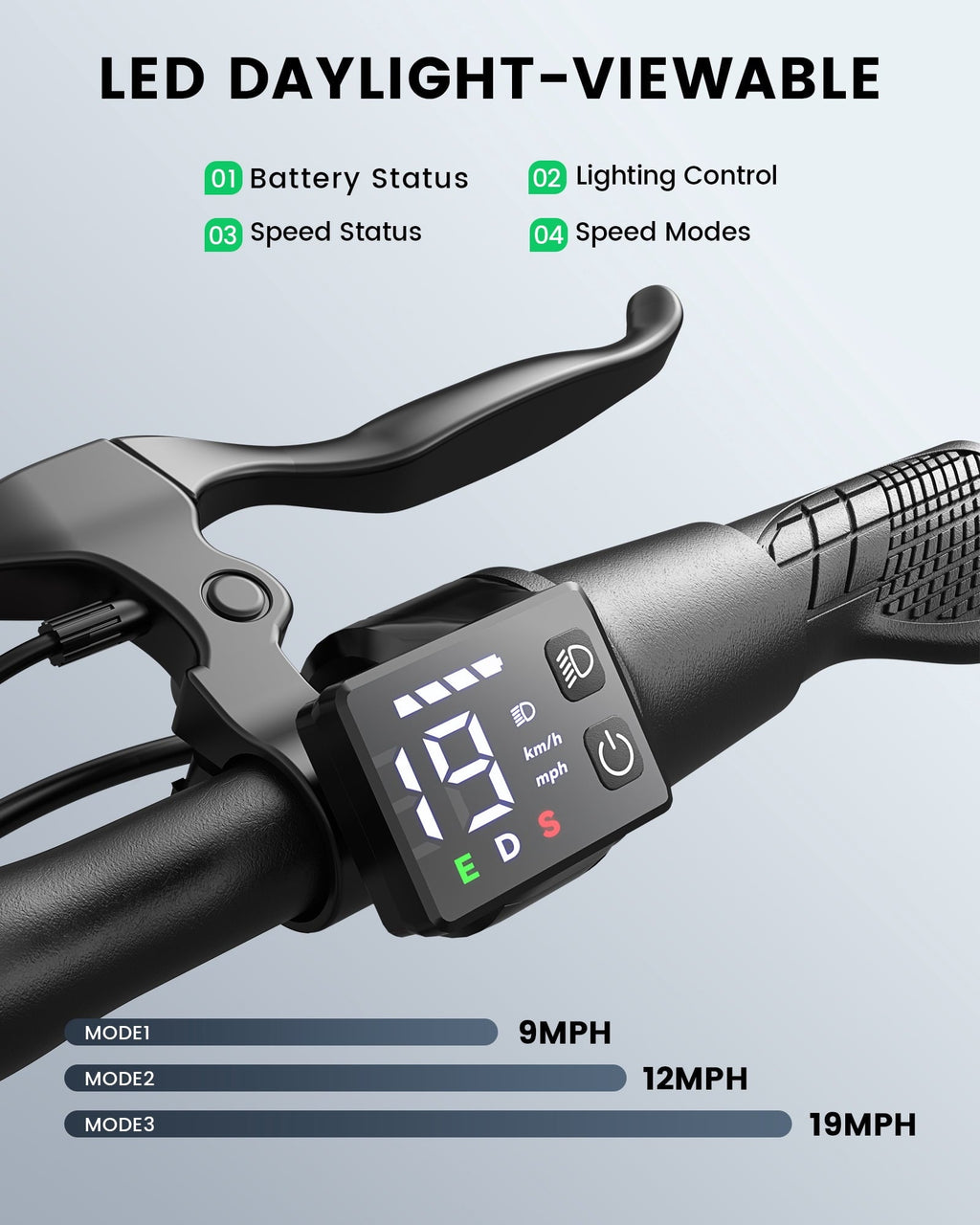 MIHOVER 14 Mini Electric Bike for Adults & Students, 3 Modes 30 Miles Range Rear Suspension,  E-Bike with Phone Holder & Lock, UL2849 Certified-Black