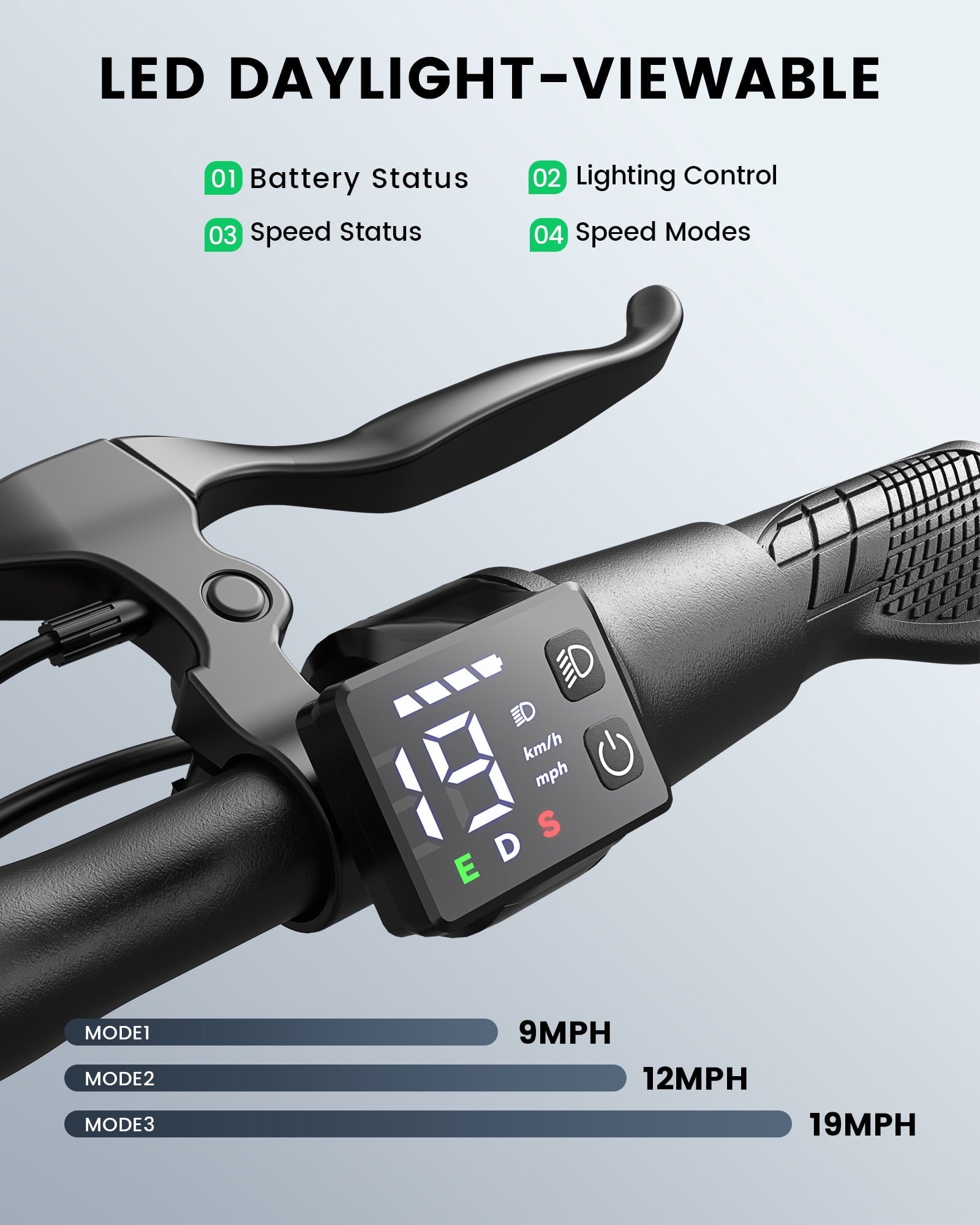 MIHOVER 14 Mini Electric Bike for Adults & Students, 3 Modes 30 Miles Range Rear Suspension,  E-Bike with Phone Holder & Lock, UL2849 Certified-Black