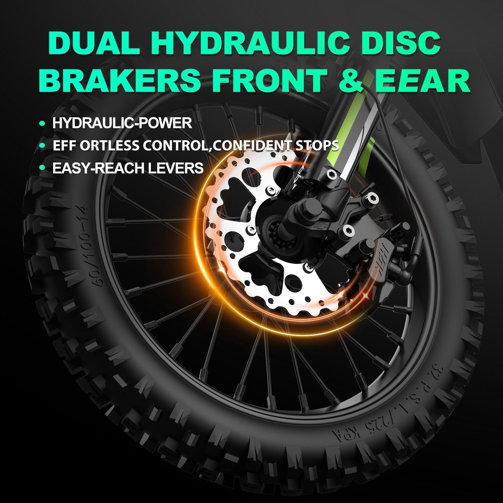 Electric Dirt Bike for Adults/Teens,Peak 2600W,Anti Theft Alarm Electric Motorcycle,60V 23AH,Max 100 Miles Removabale Battery,14/12 Tire Mountain Bike UL2849