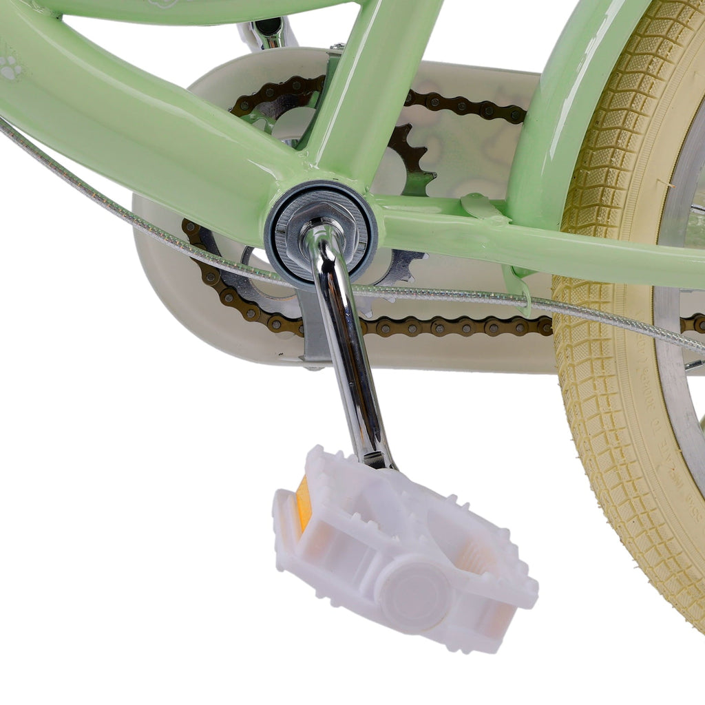 16/18 Inch Bike Kids Bicycle with Basket, Girls Bikes Ages 5-10, Kids Bicycles with Front and Rear Brakes, Kid Bike with Training Wheels, Kickstand, Rear Seat