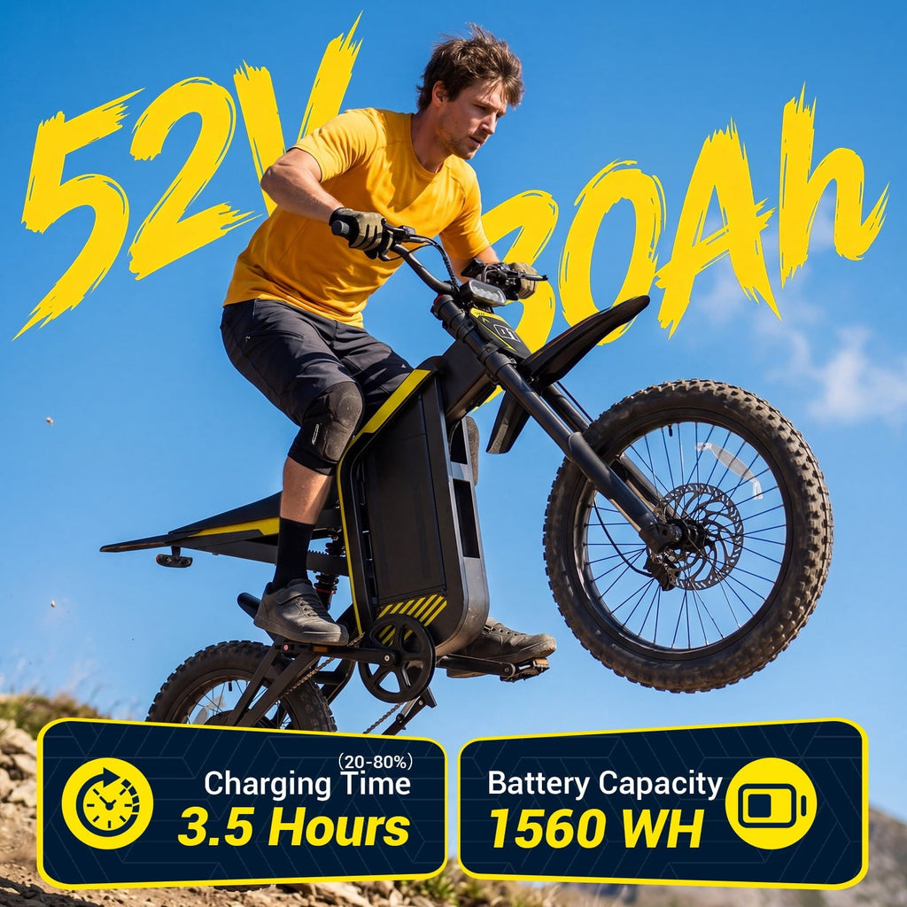 YareYi Electric Dirt Bike for adults, 4000W Peak Motor Electric Motorcycle 40 mph, 52V 30Ah Battery, 19/17 All Terrain Motorized Dirt Bikes, Dual Hydraulic Brakes