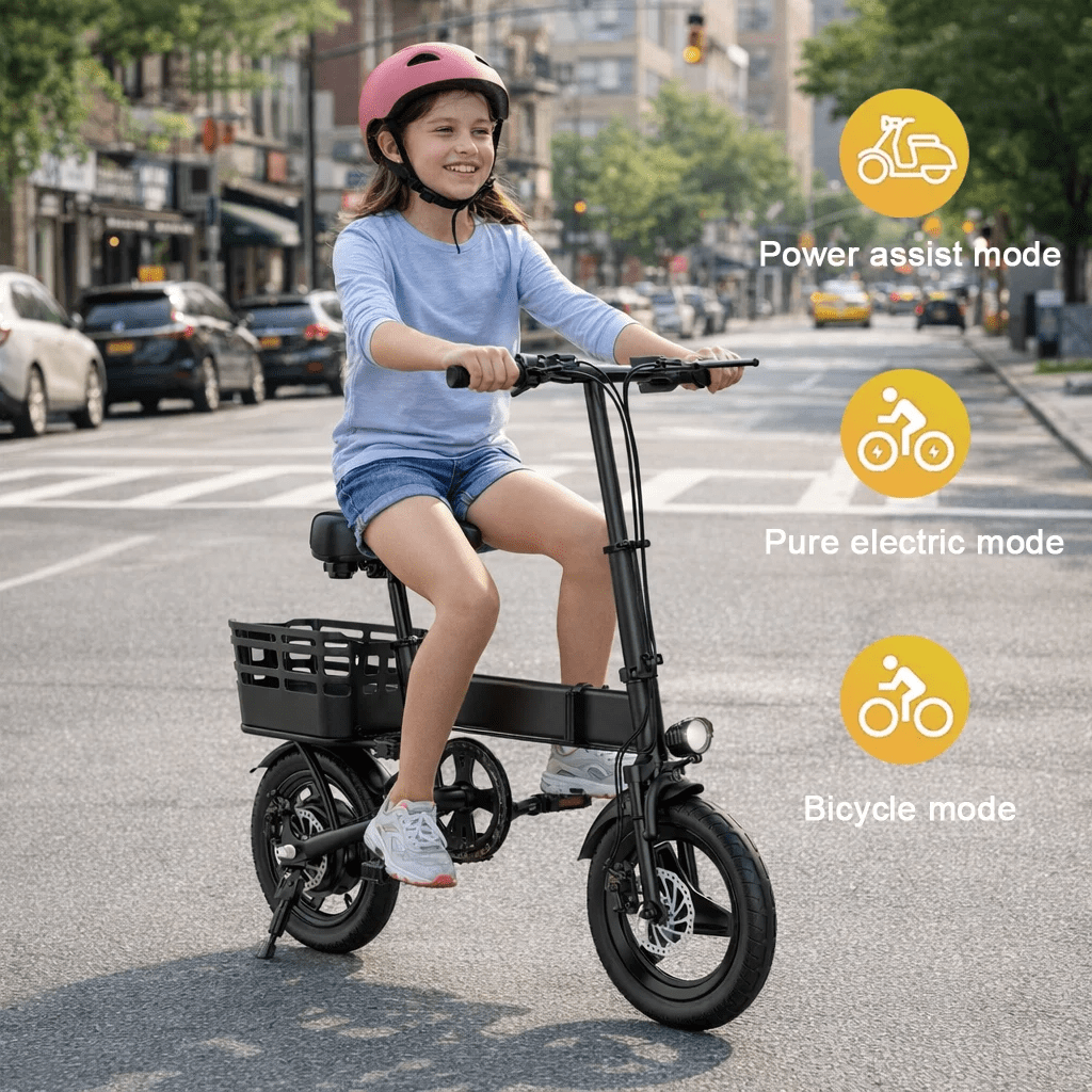 14 Foldable Electric Bike, 500W Commuter Ebike for Adults, Mini Ebike with Basket, 432WH Battery, 18MPH & 20 Miles, UL2849