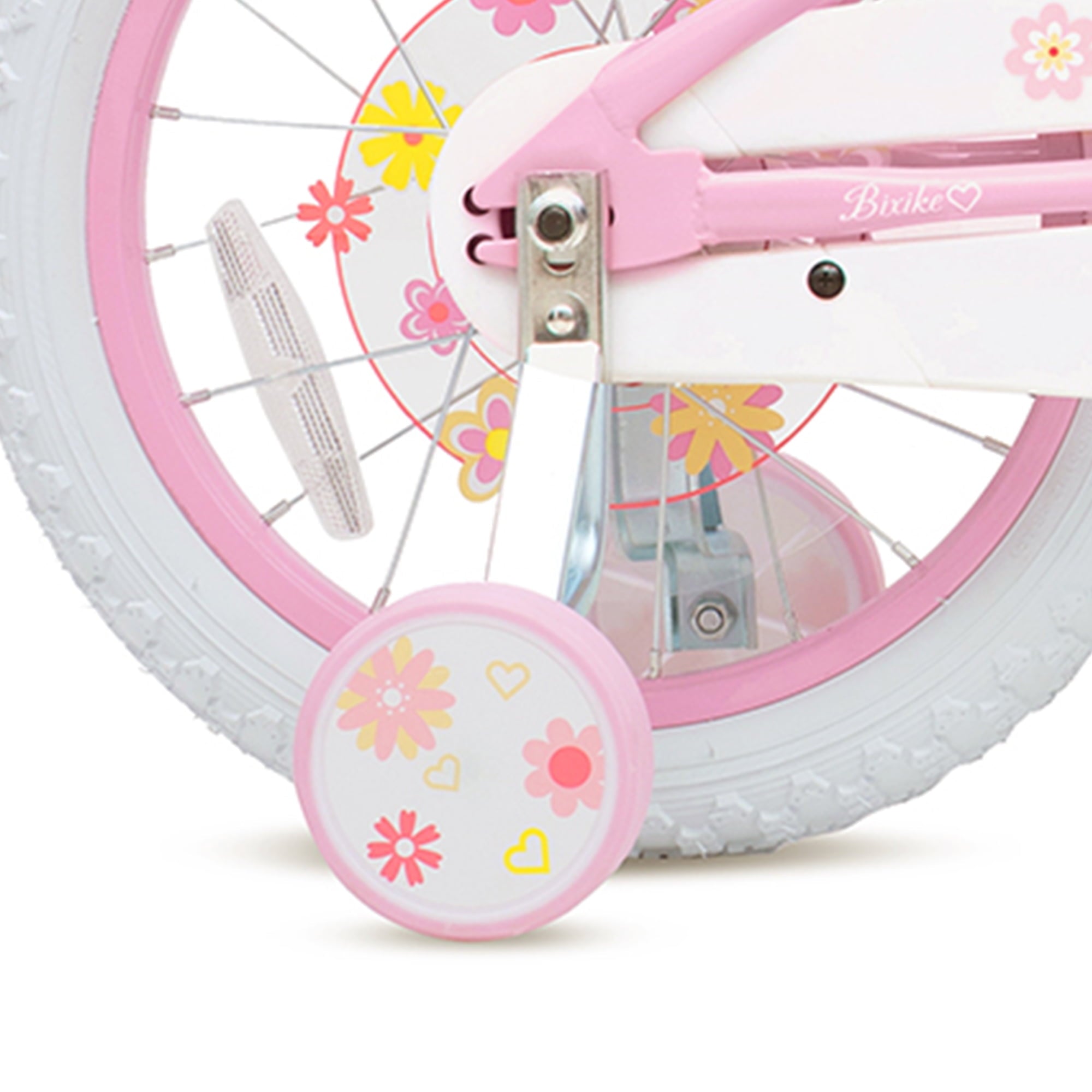 ACEGER 14 Inch Girls Bike with Basket, Training Wheels, Doll Seat, Purple Kids Bicycle for Ages 3-5