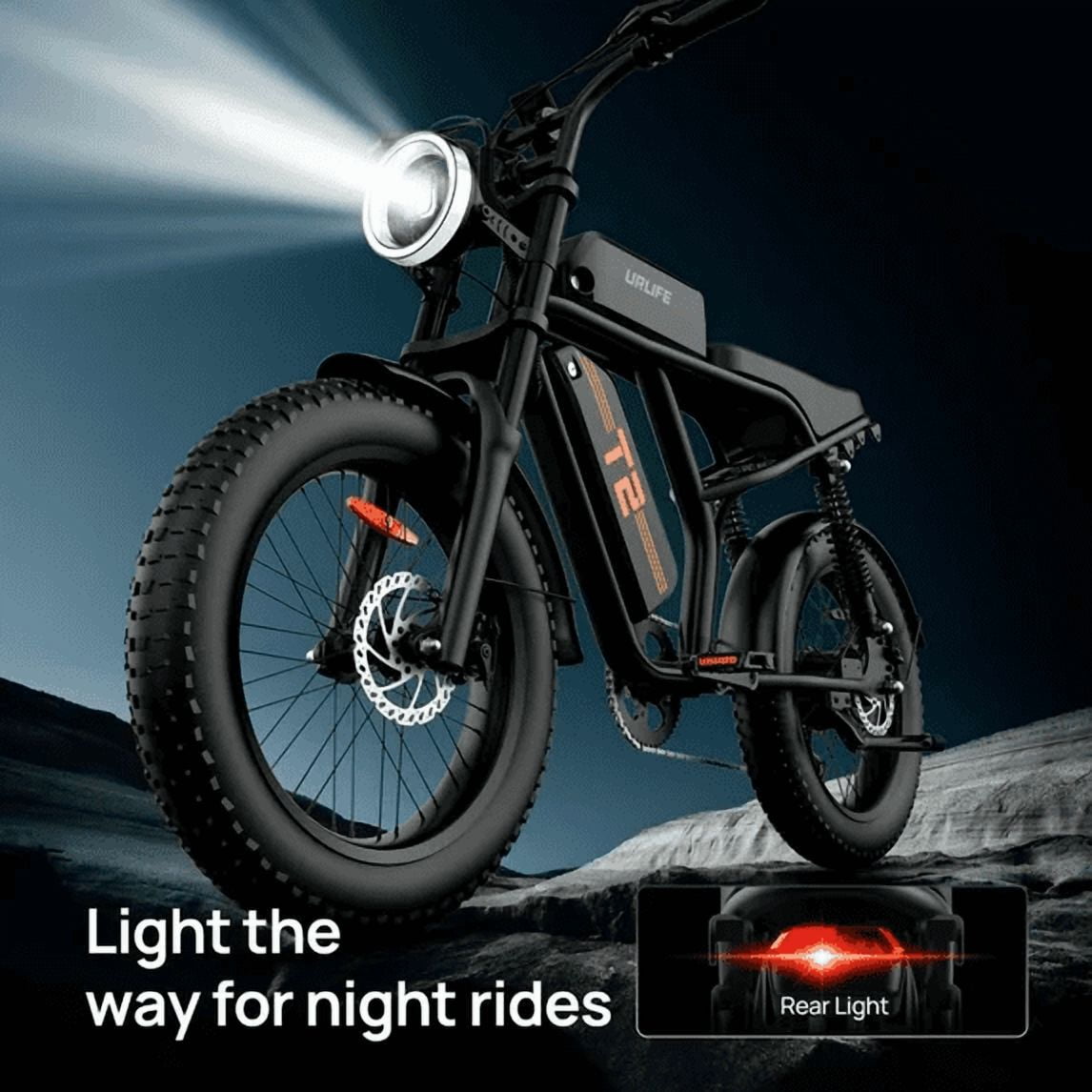 URLIFE 1500W Electric Bike for Adults,204.0 Fat Tire Ebike,48V 15.6Ah Removable Battery,7-Speed E-Mountain Bikes,All-Terrain Off-Road Electric Bicycle,UL2849 Certified(Black)