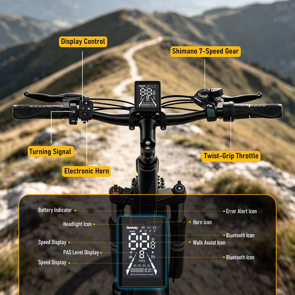 SUNTIBYE K10 Electric Bike 1000W, 48V 15Ah, 20 Fat Tire Ebike, 28MPH, E-Mountain Bike UL2849,Black