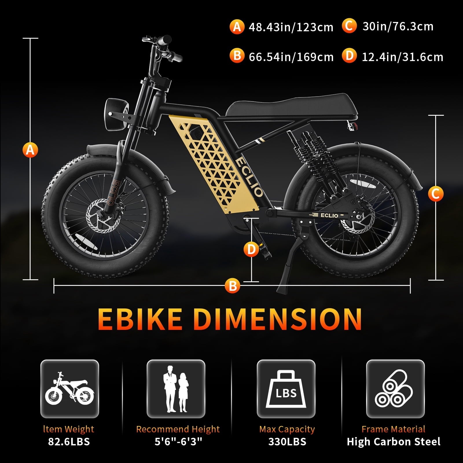 Electric Bike for Adults, 750W Peak Motor 20MPH, 48V 13Ah Battery 40-65Miles Ebike Moped Style, 20*4.0'' Fat Tire Electric Dirt Bike, Off Road Electric Bicycle with Full Suspensio UL2849