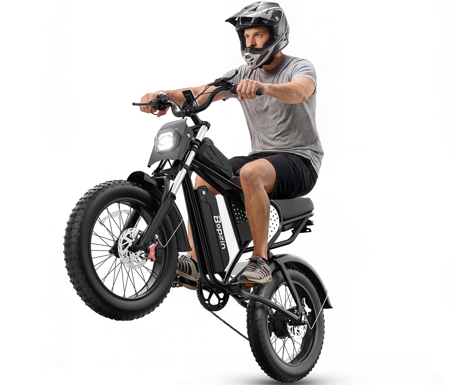 Bopzin Electric Bike for Adults, Peak 1500W App & Anti-Theft, 48V/25Ah, 20x4.0 Fat Tire Ebike, UL2849 E-Mountain Bike