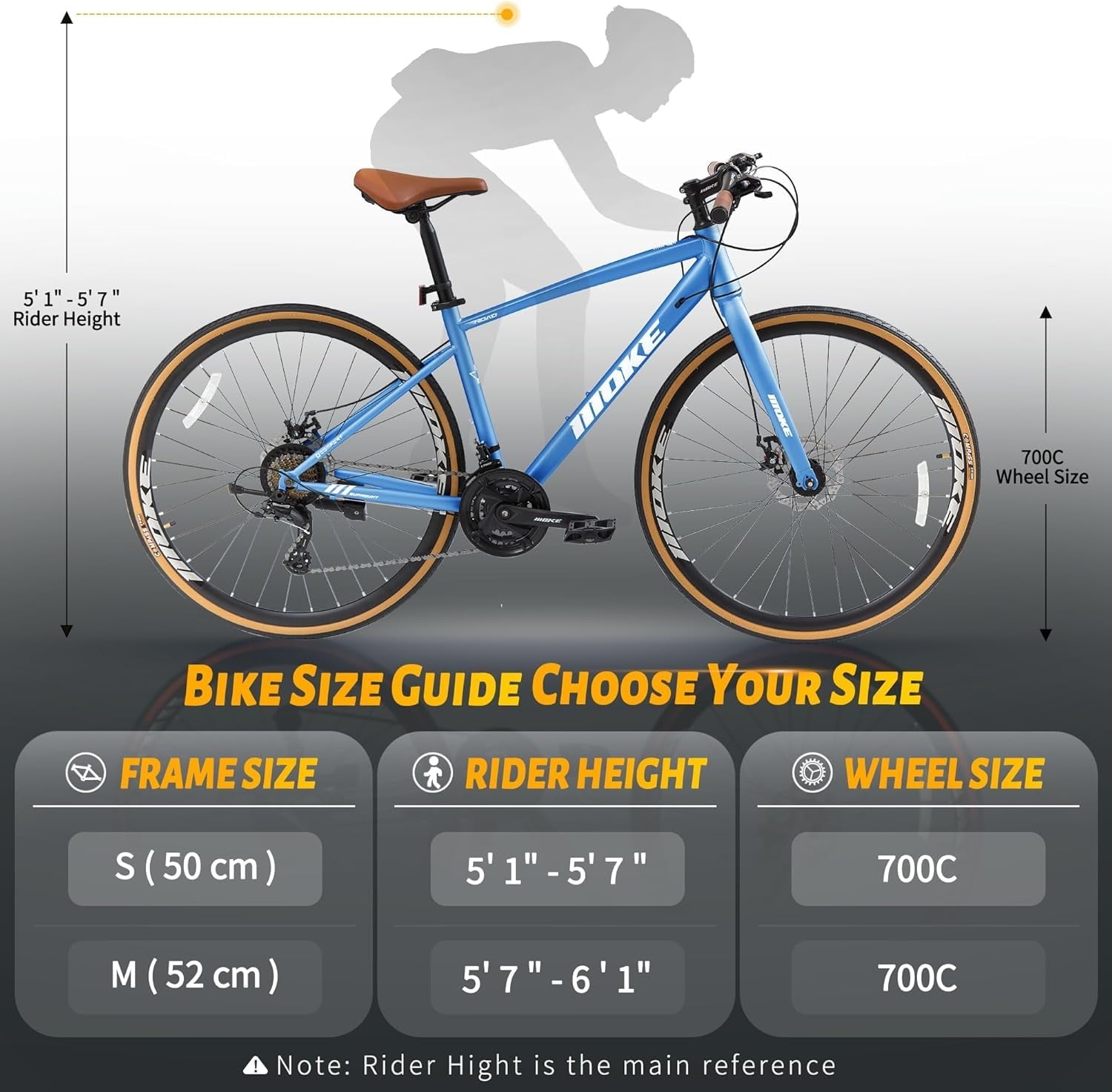 Mens Road Bike, NEORIVER 700C 24-Speed Hybrid Bike for Adults, Features Dual Disc Brakes, Trigger Shifting, Internal Wiring & Lightweight Frame for City Commuting