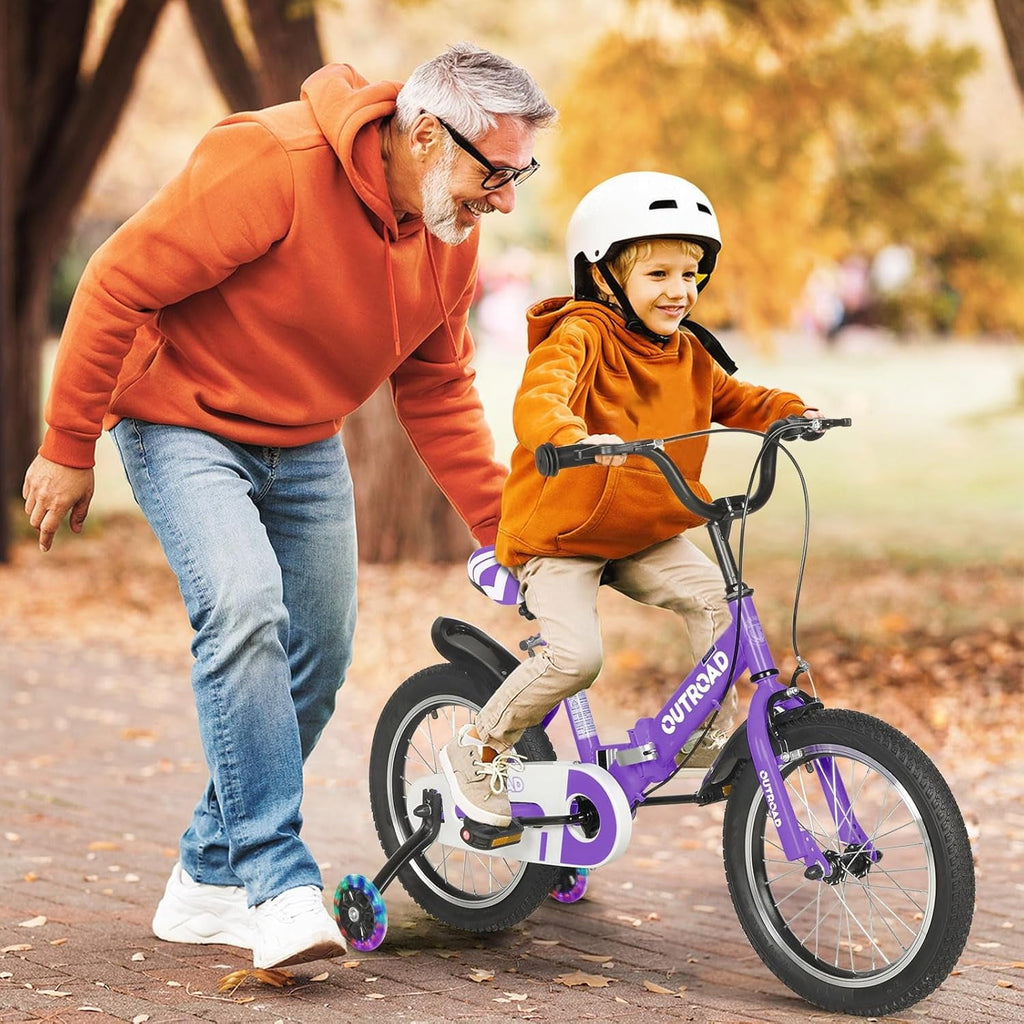 Marknig 14 16 18 Folding Kids Bike with Removable Training Wheels, Children's Bicycle for Boys & Girls Ages 3-9 Years, Easy-Storage Toddler Bike