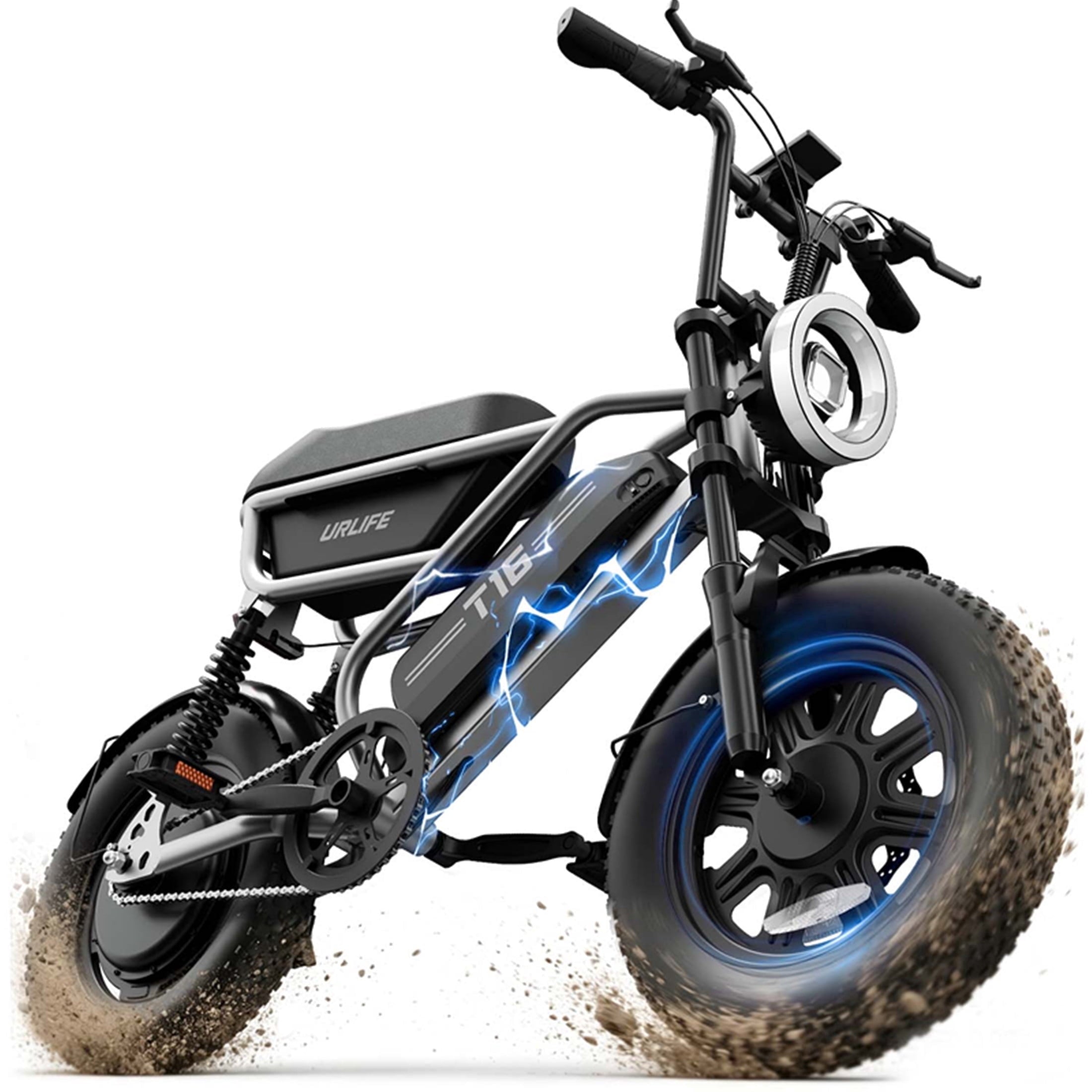 URLIFE 16*3.0 Fat Tire Electric Bike for Adult, 1000W Peak Motor, 48V 13Hh Removable Battery, Up to 28MPH 80Miles Range, Electric Dirt/Mountain Bike-UL2849
