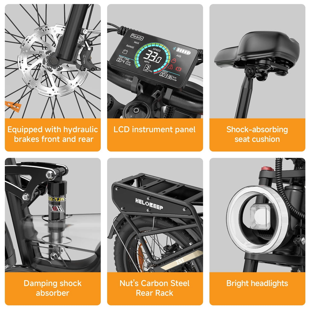 Helokeep 26 Green Fat Tire High Performance Cargo Electric Bike for Men, 4000W Peak 2000W, 40MPH, 48V 25Ah UL2849 Off-Road Ebike
