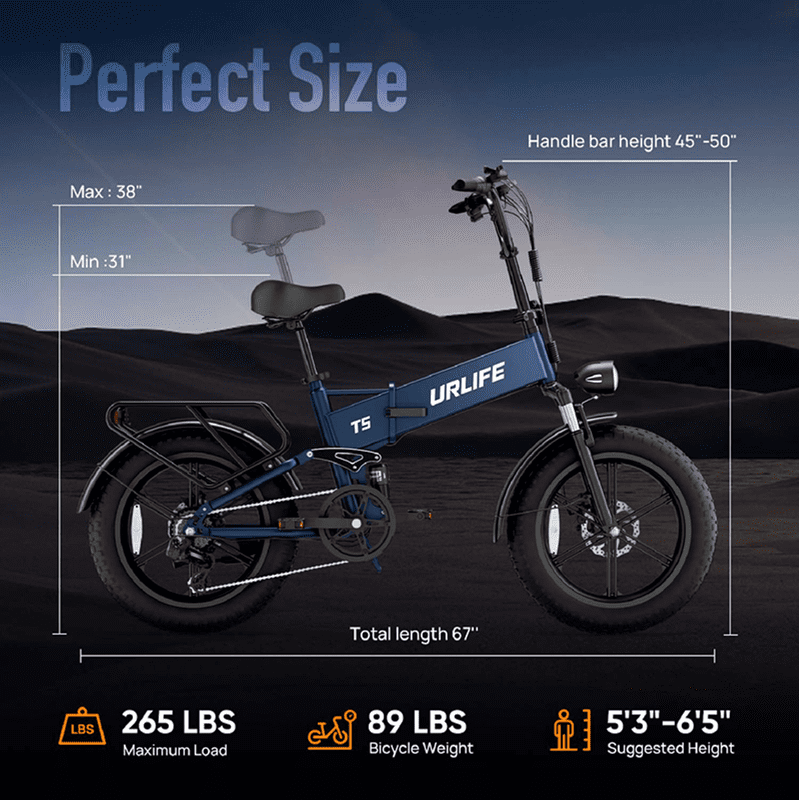 URLIFE 1500W Electric Bikes for Adult, 20'' 4.0 Fat Tire Ebike, 48V 13Ah Removable Battery, Shimano 7-Speed Mountain Bike-Black