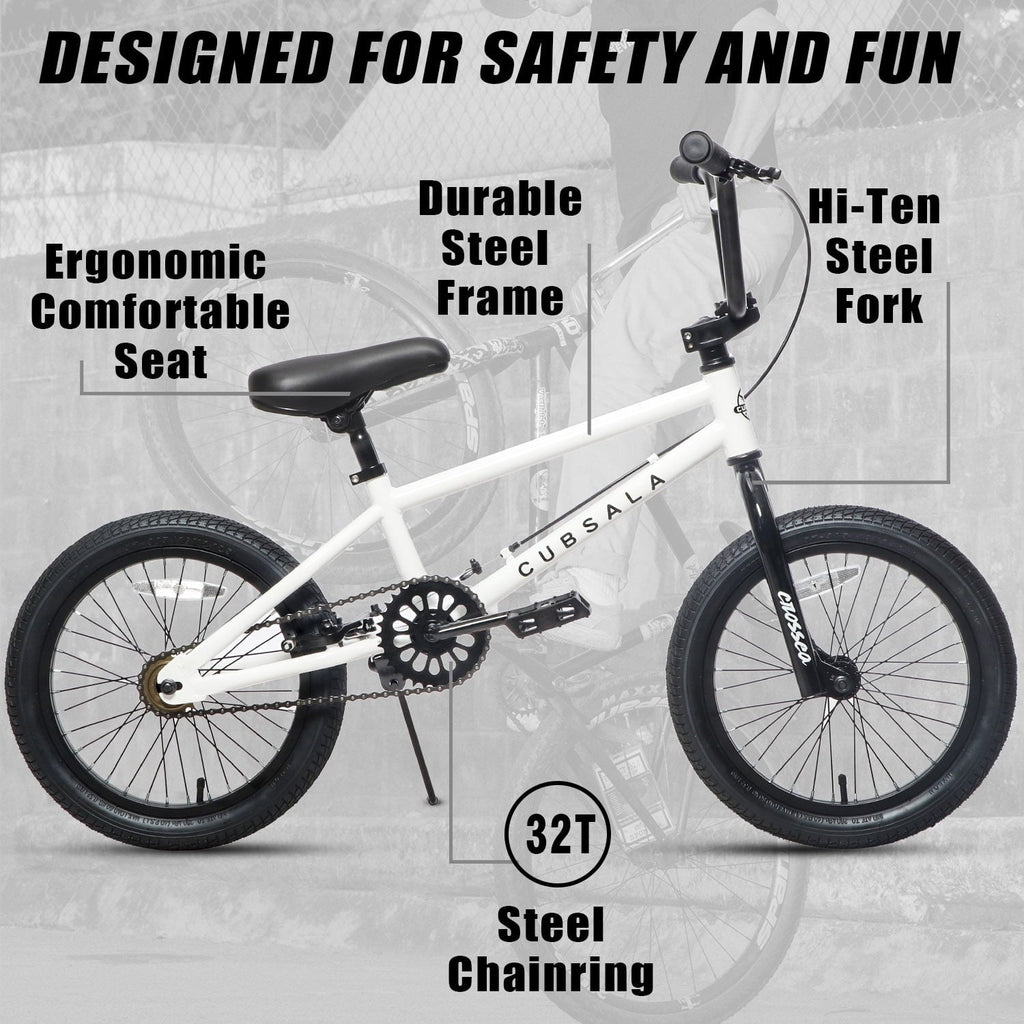 cubsala 18 in Freestyle BMX Kids Bike for Age 5-8 Years Old Boys Girls,Blue