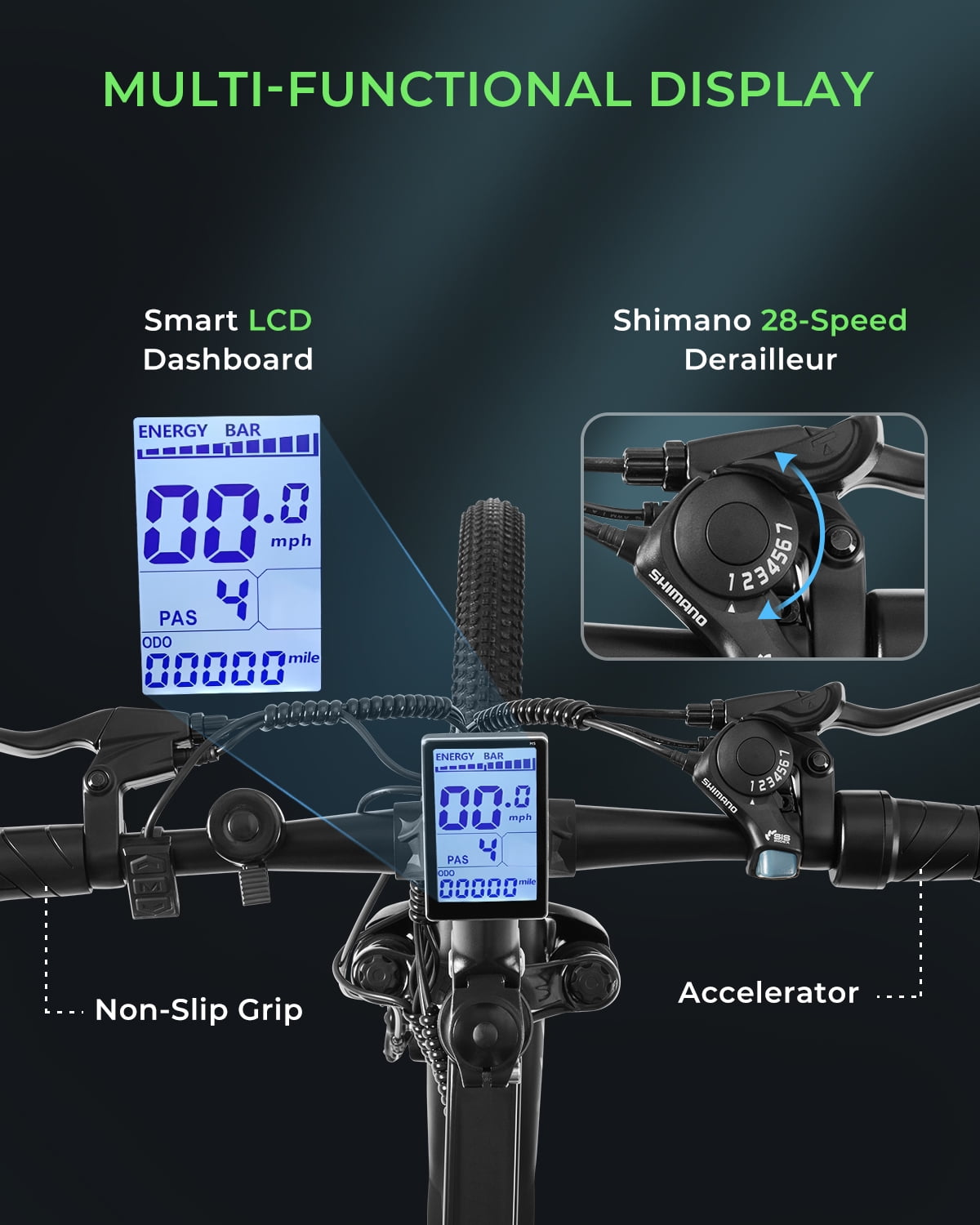 DYU 26 Electric Bike for Adults, 36V/10AH Removable Battery, Peak 750W Brushless Motor, 50 Miles Commuting Range, Front Fork Suspension, Shimano 7 Speed, UL2849