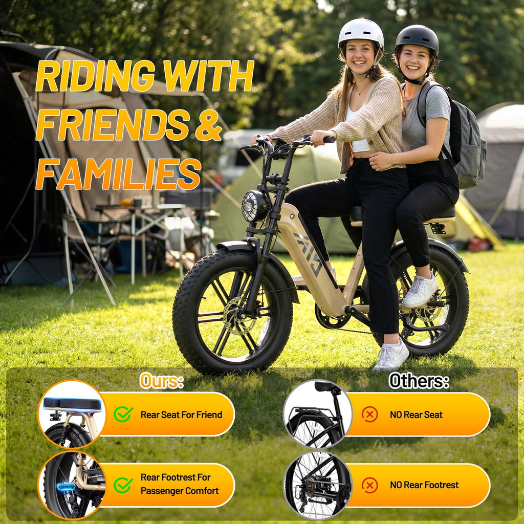 TST Electric Bike for Women, 20x4 Fat Tire, E Mountain Bike, 750W Motor 48V/15AH UL2849, Dual Hydraulic Disc Brakes, Full Suspension