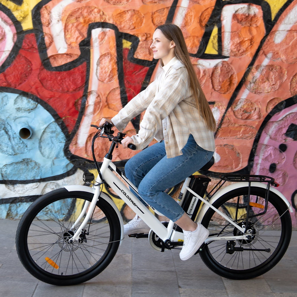 COLORWAY 26 Electric Bike for Woman, 500W Powerful Motor, 36V 12AH Removable Battery E Bike, , Max. Speed 19.9MPH Electric Bicycle UL2849