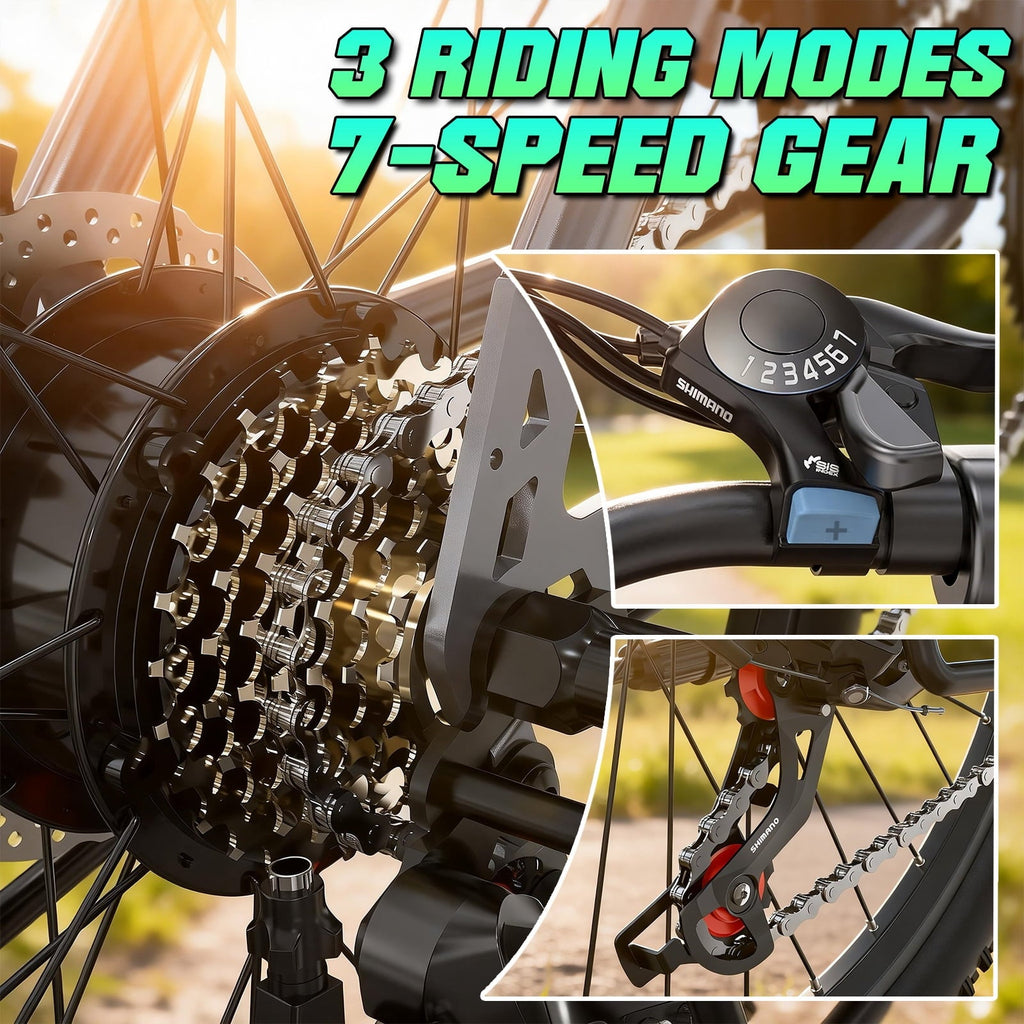 Electric Bike for Adults, 26 Commuter Ebikes with 7-Speed Gears, 25MPH, 720W Peak Motor, Removable Battery, 50 Miles Range, Electric Mountain Bicycle for All Terrain UL2849
