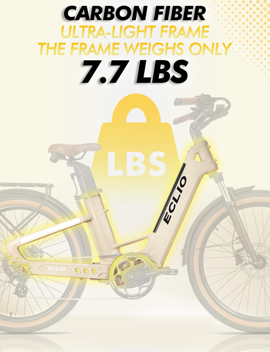 26 Carbon Fiber Electric Bike for Adults, 750W Motor 24MPH Lightweight Commuter E-Bike, 48V Dual Battery 128 Miles Long Range, 13+ Adult Electric Bicycle - Gray
