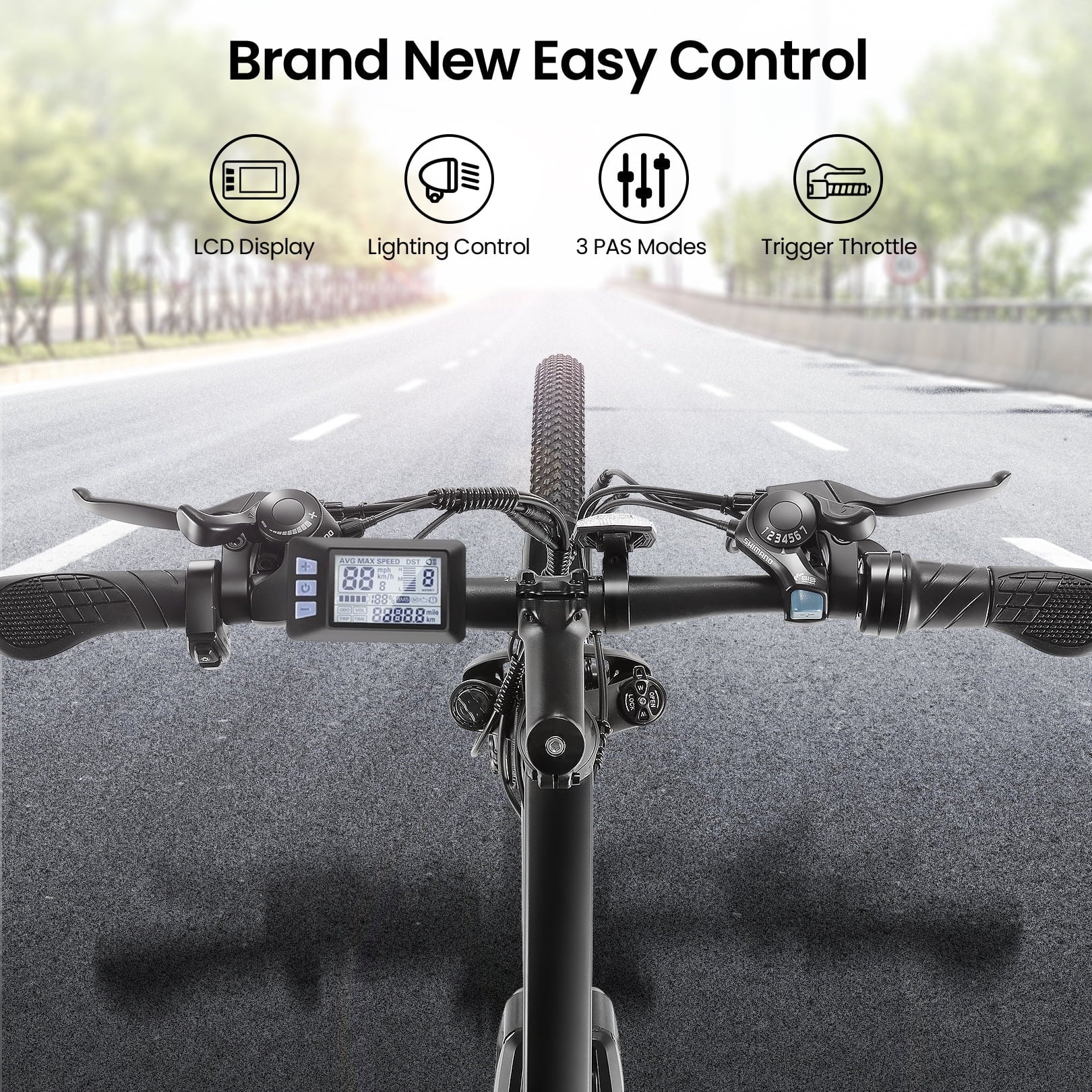 Gocio 26 Electric Bike, 350W Electric Bike for Adults 19.8MPH Electric Mountain Bike, LCD, Lockable Suspension Fork, 374.4Wh 36V Battery UL2849 Certified, 21-Speed E-Bikes Adult Electric Bicycle